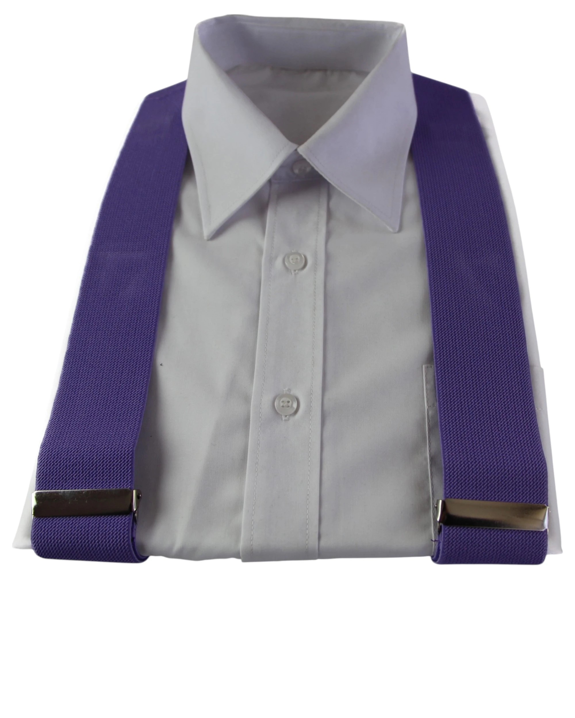 3 Zasel Mens Extra Wide Heavy Duty Adjustable 120cm Violet Suspenders - Purple, 3 of 4