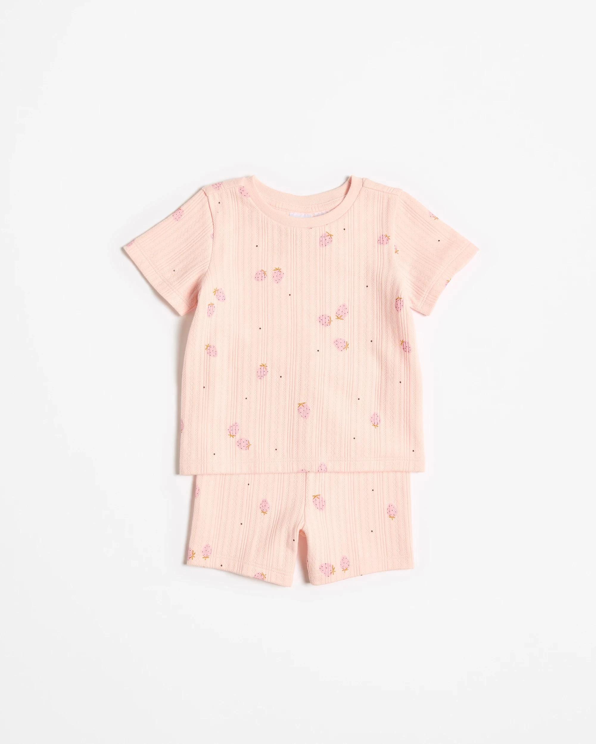 2 Target Baby Baby Organic Cotton Pointelle Rib Pyjama Set - 2 Pack STRAWBERRY PINK, 2 of 5