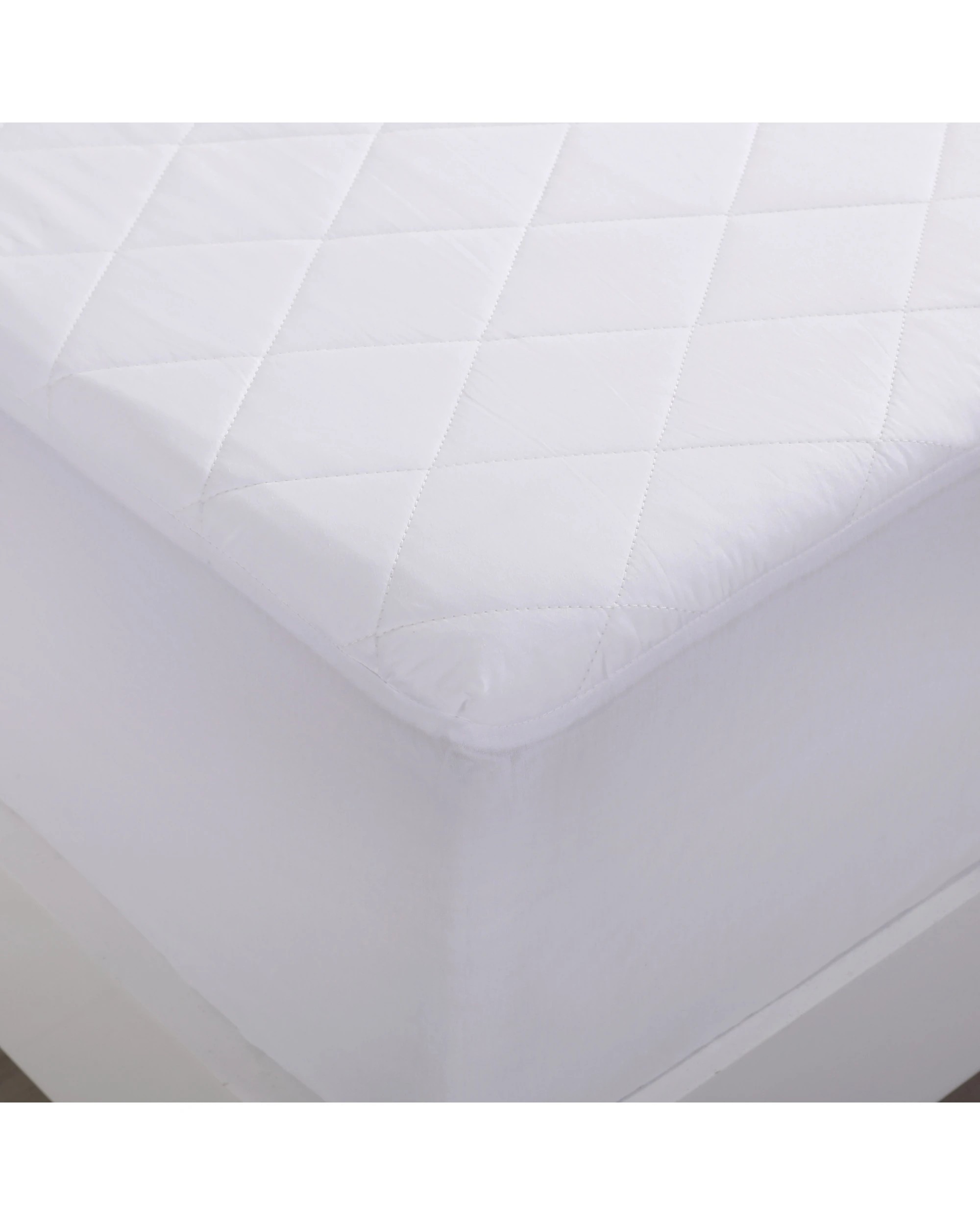2 Bianca Comfort In Cotton Quilted Mattress Protector Double - White, 2 of 4