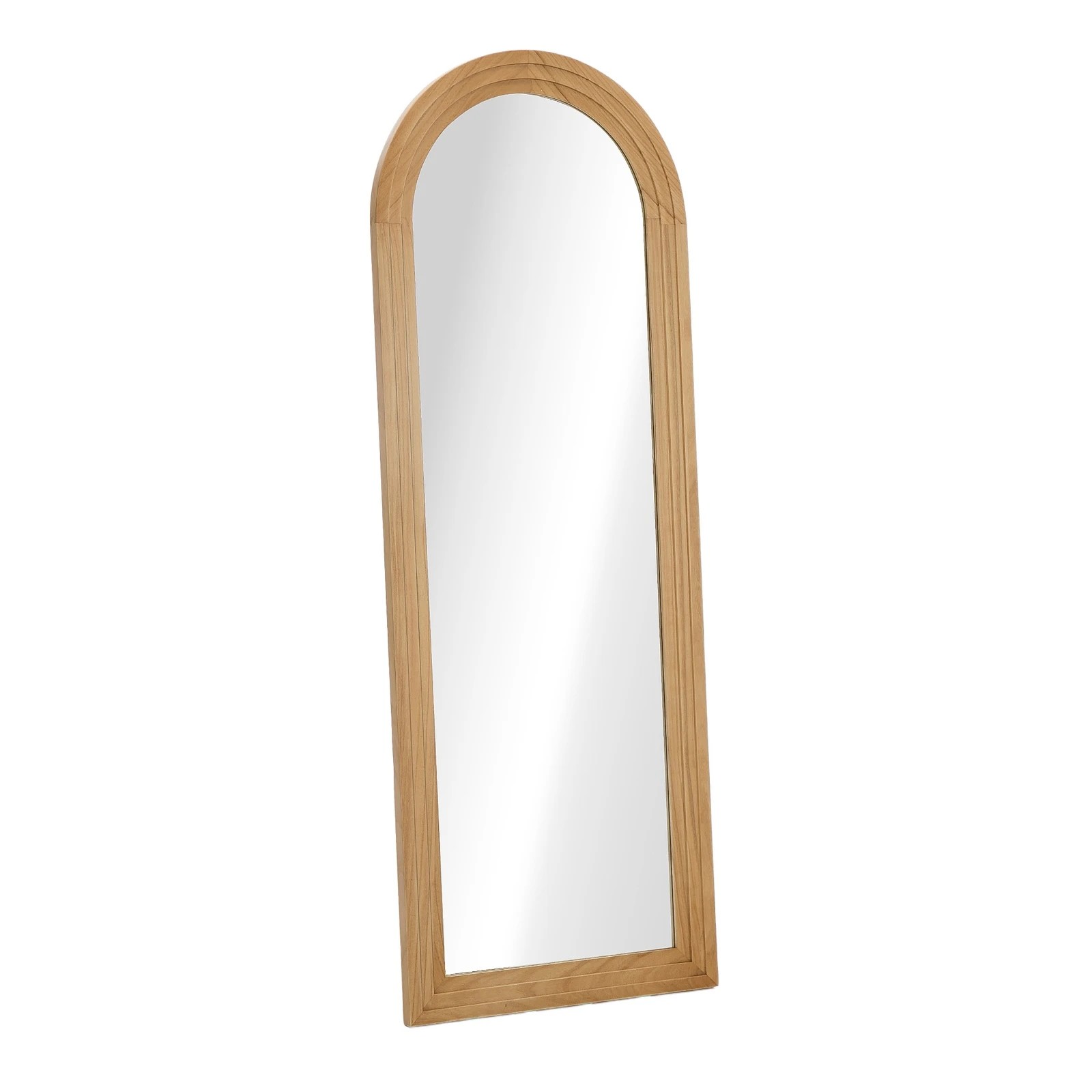 8 Oikiture Full Length Arch Mirror 165x60cm Wood Wall Mounted Home Decor - Natural, 8 of 10