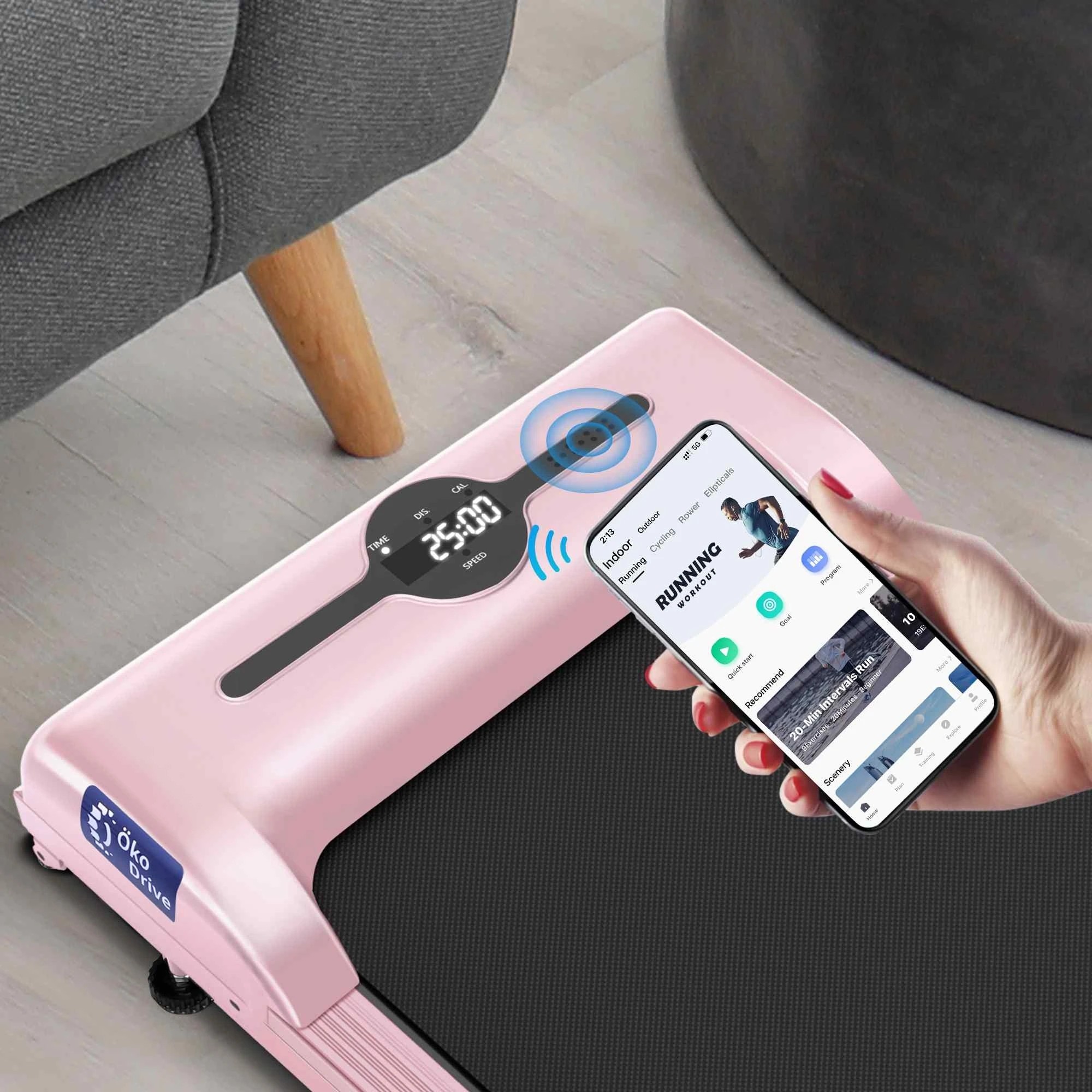 4 Black Lord Treadmill Electric Walking Pad Foldable Fitness Machine - Pink, 4 of 10