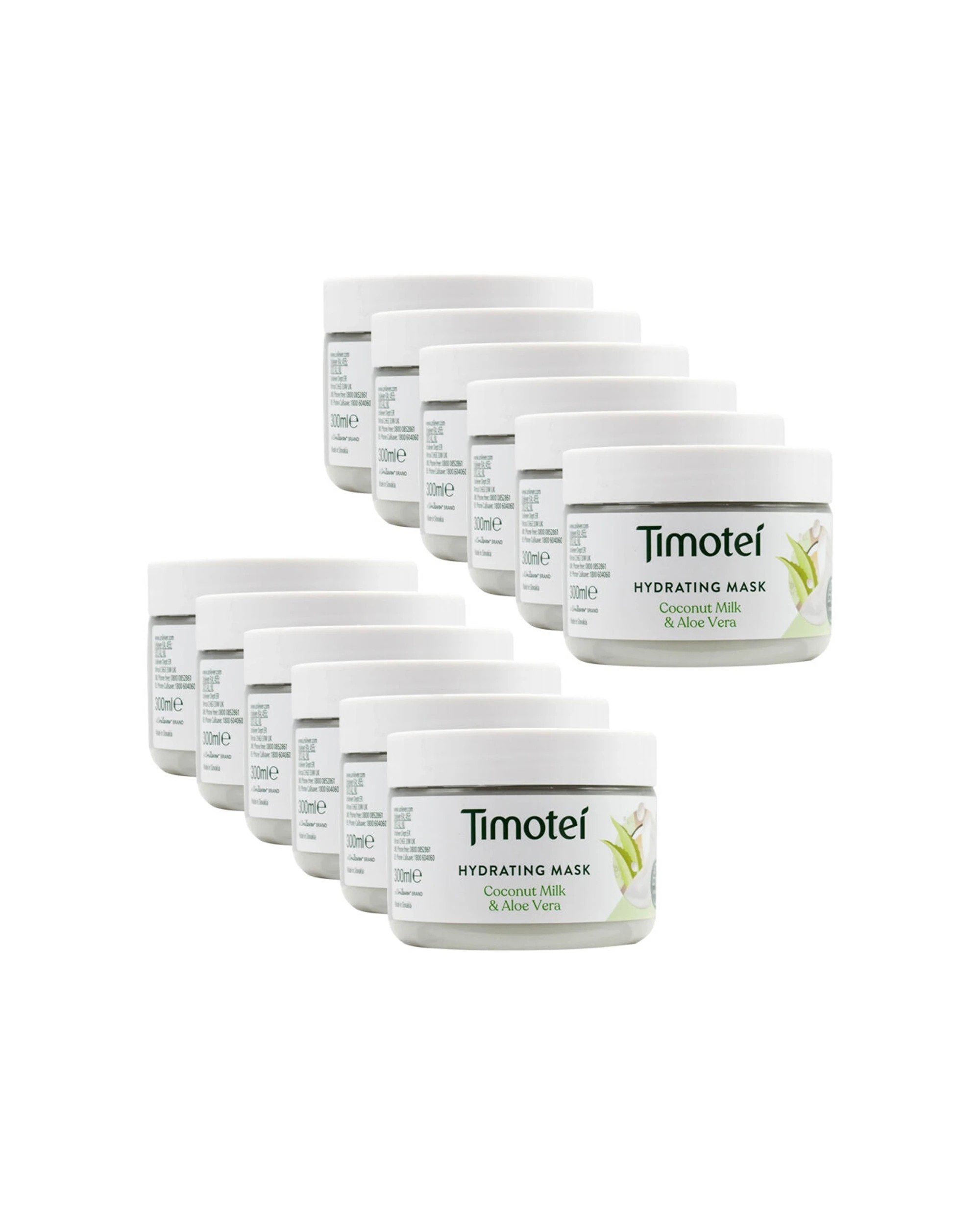 1 Timotei 12PK Hydrating Mask Coconut Milk & Aloe Vera For All Hair Types 300ml - White, 1 of 5