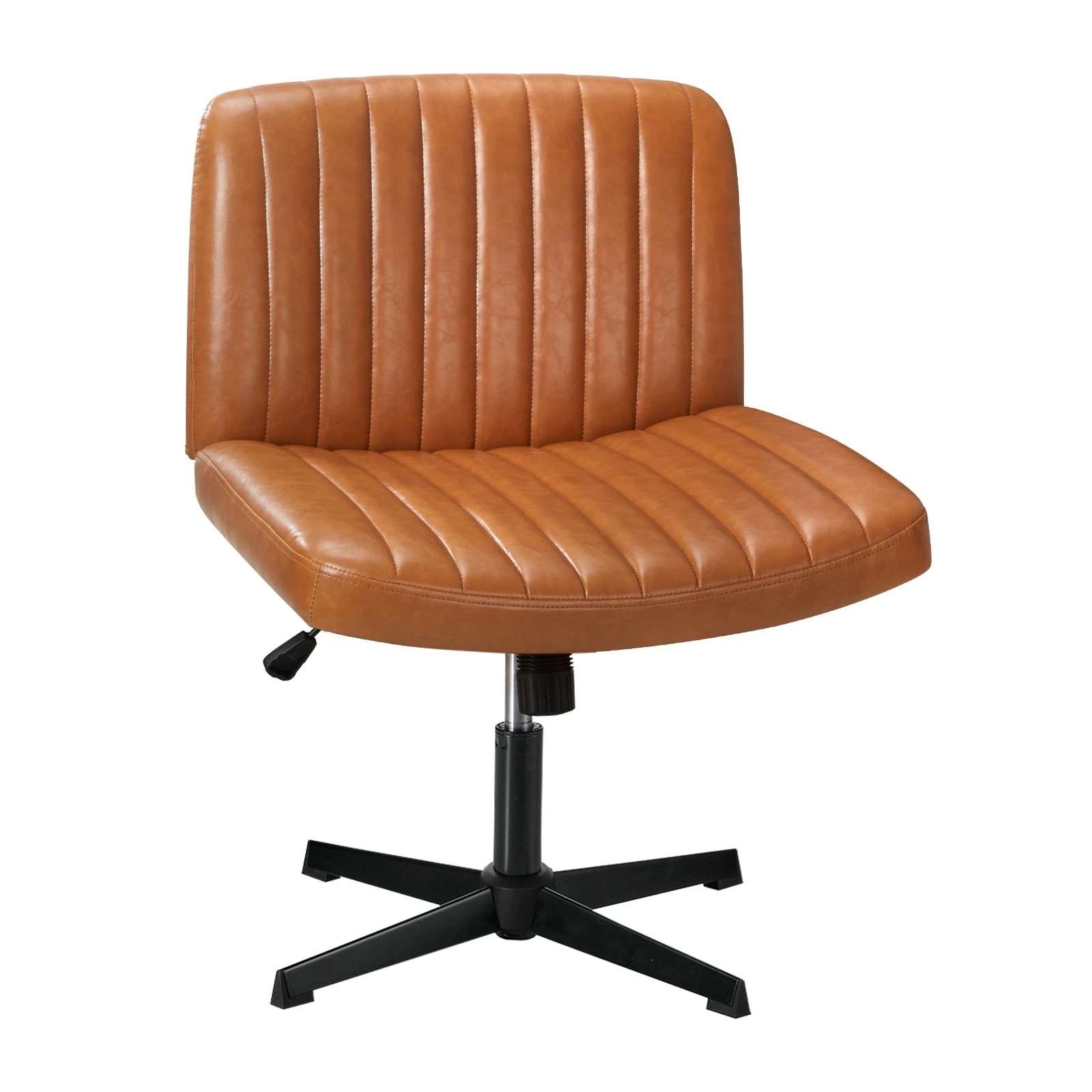 1 Oikiture Mid Back Armless Office Desk Chair Wide Seat Faux Leather
 - Brown, 1 of 10