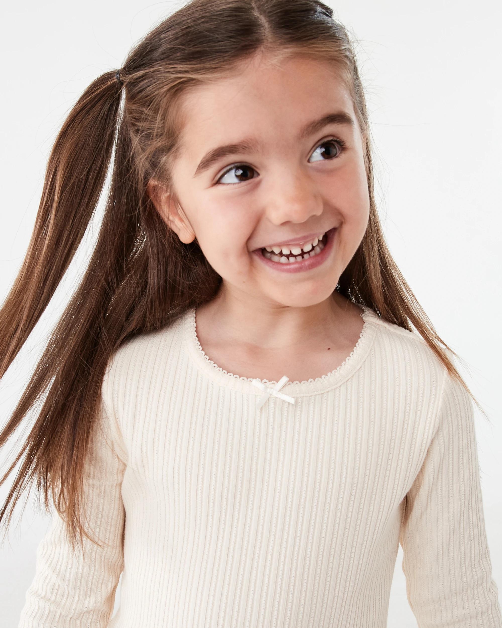 3 Long Sleeve Pointelle T-shirt Butter Bge, 3 of 7