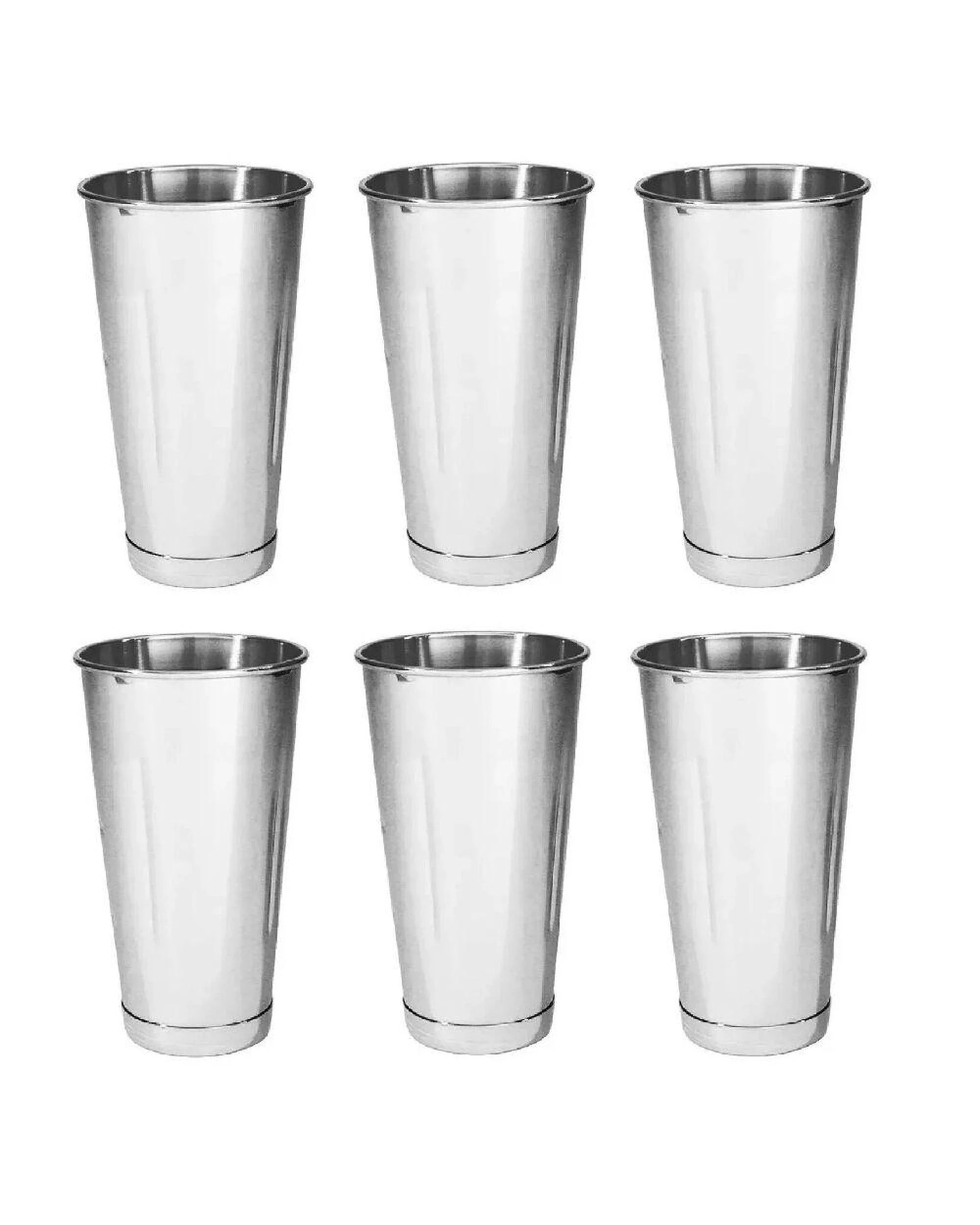 1 Trenton Stainless Steel Milkshake Cups 887ml  Set of 6 - Silver, 1 of 2