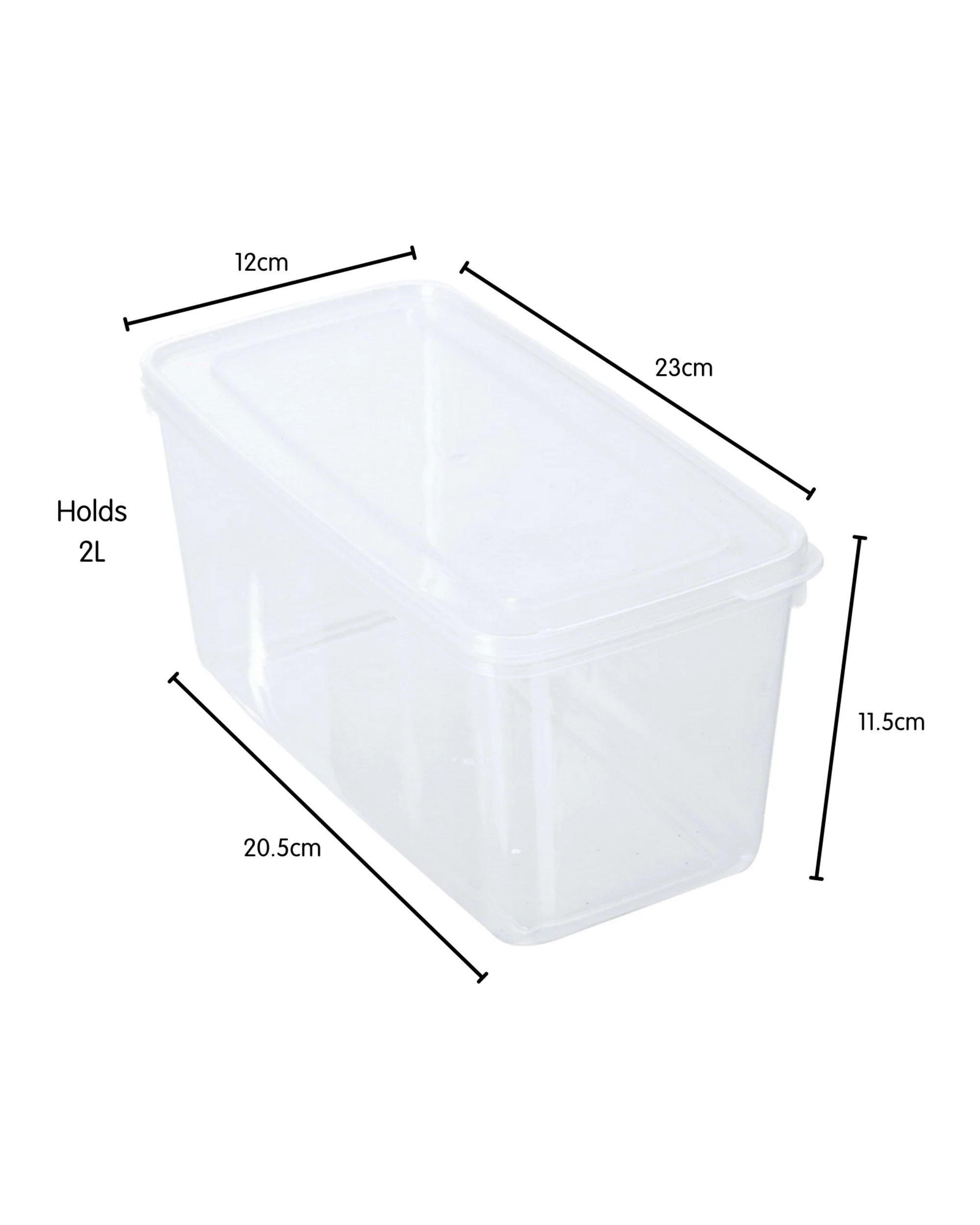 3 Lemon Lime Keep Fresh Clear Stackable Plastic Food Container 2L, 3 of 3
