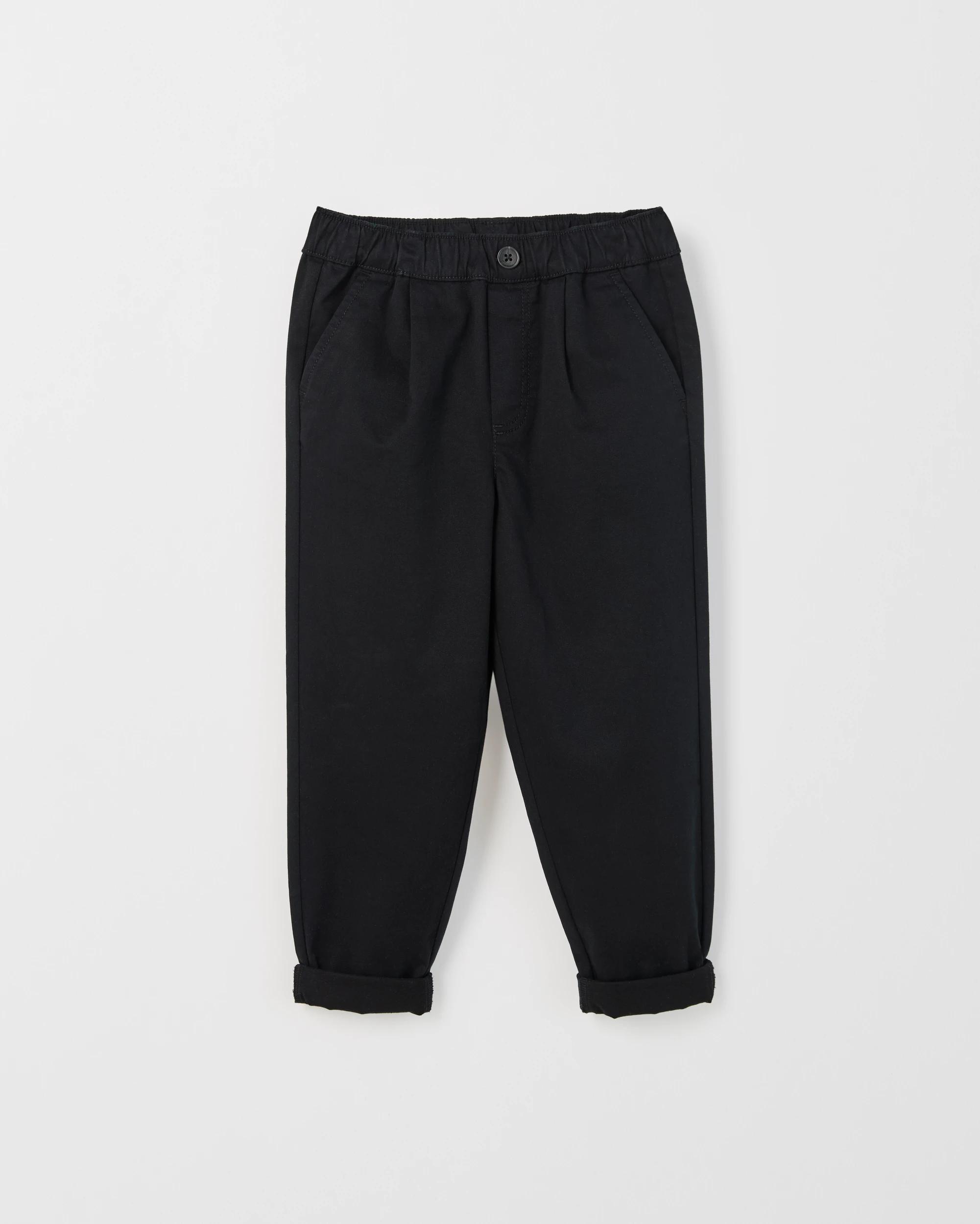 1 Target Kids Australian Cotton Elastic Waist Chino Pants BLACK, 1 of 2