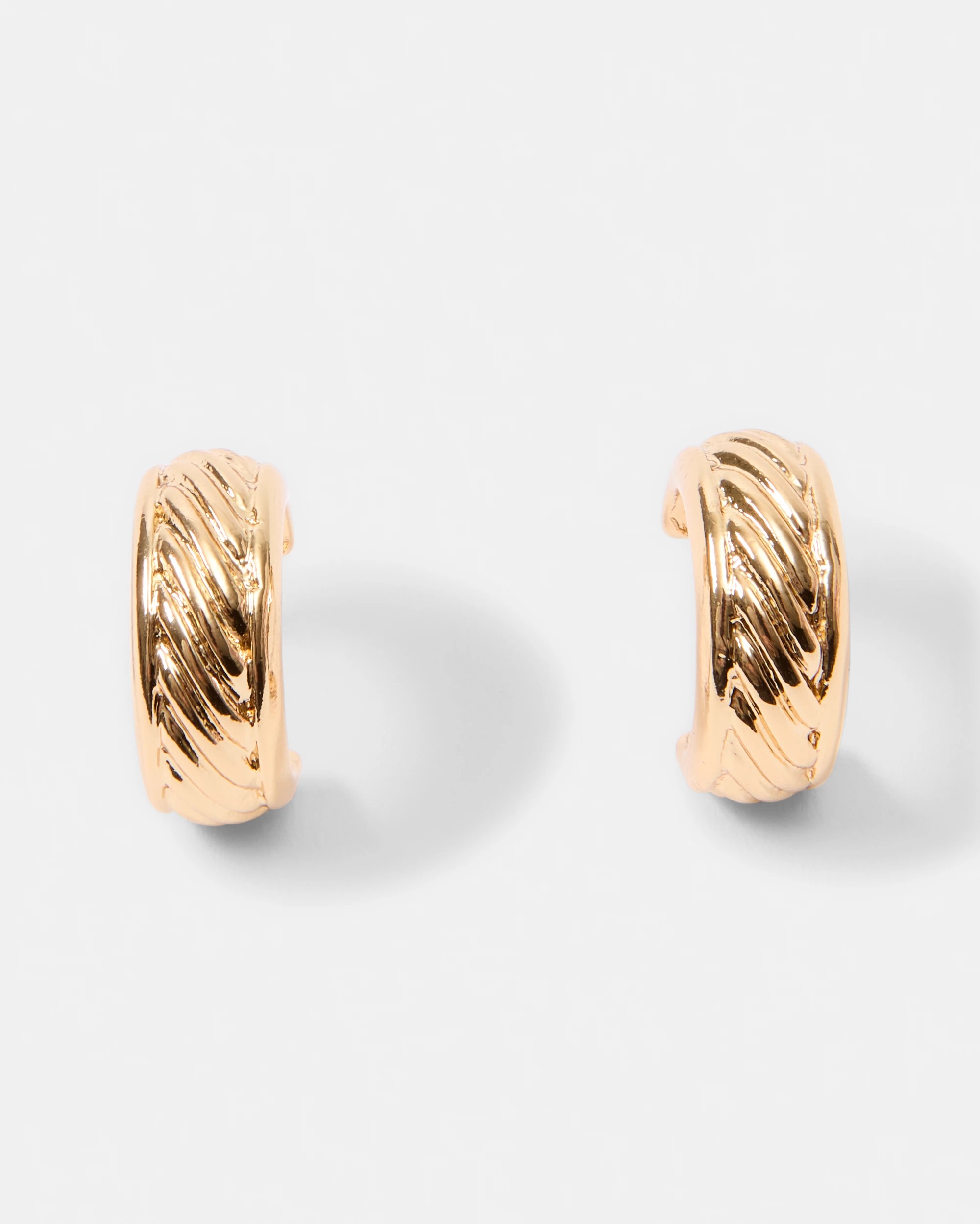 2 Rib Hoop Earrings - Gold Tone, 2 of 5