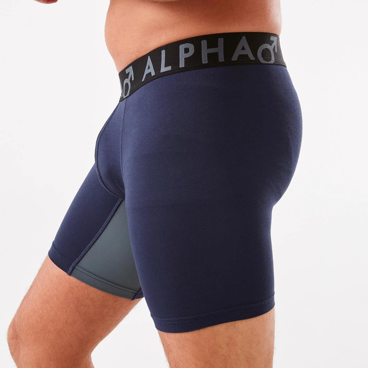 2 Bamboo Mid Length Trunks with Glide Panels DEPTHS BLUE, 2 of 5