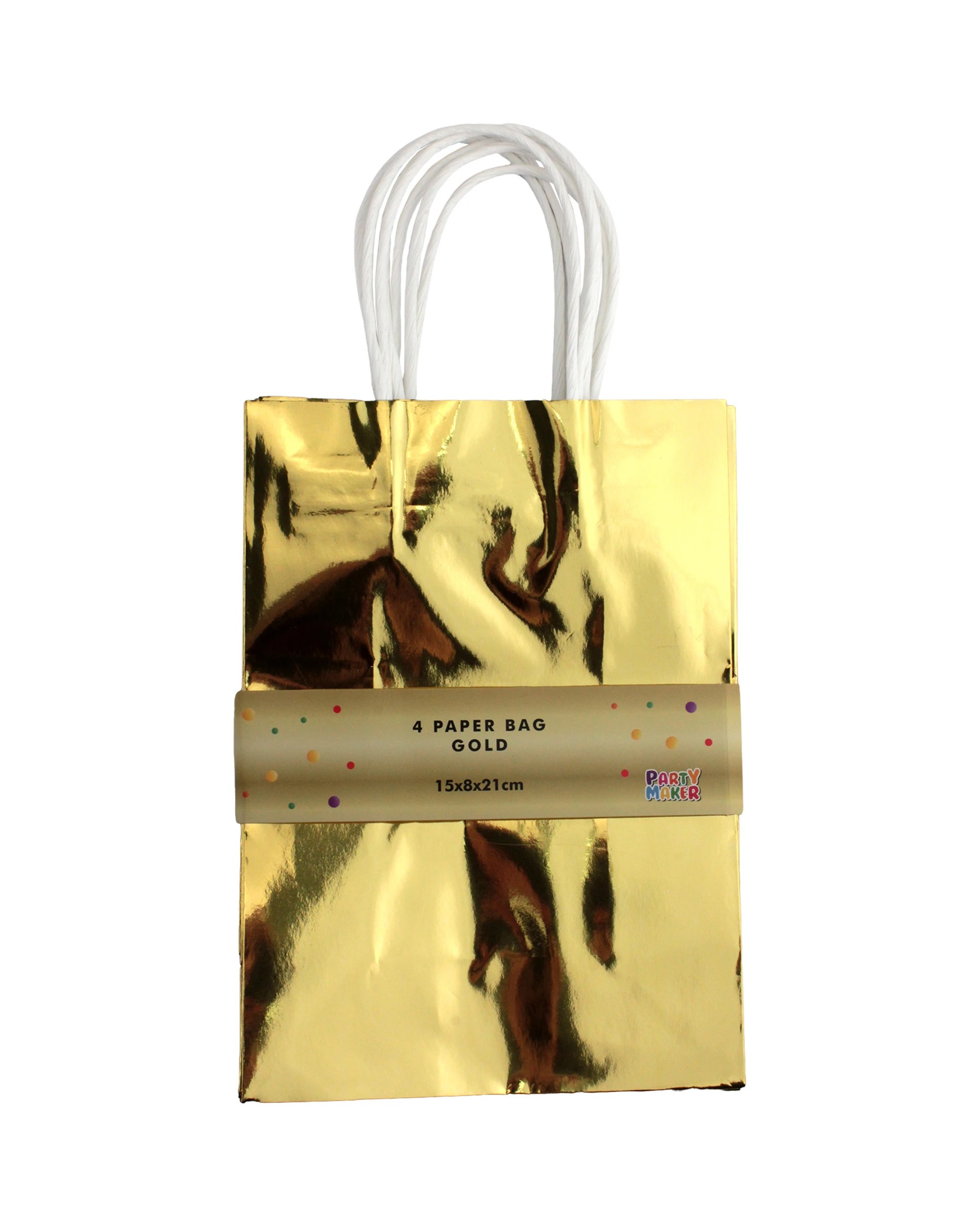 3 Party Maker Metallic Foil Paper Gift Bags Pack of 4 - Gold, 3 of 3