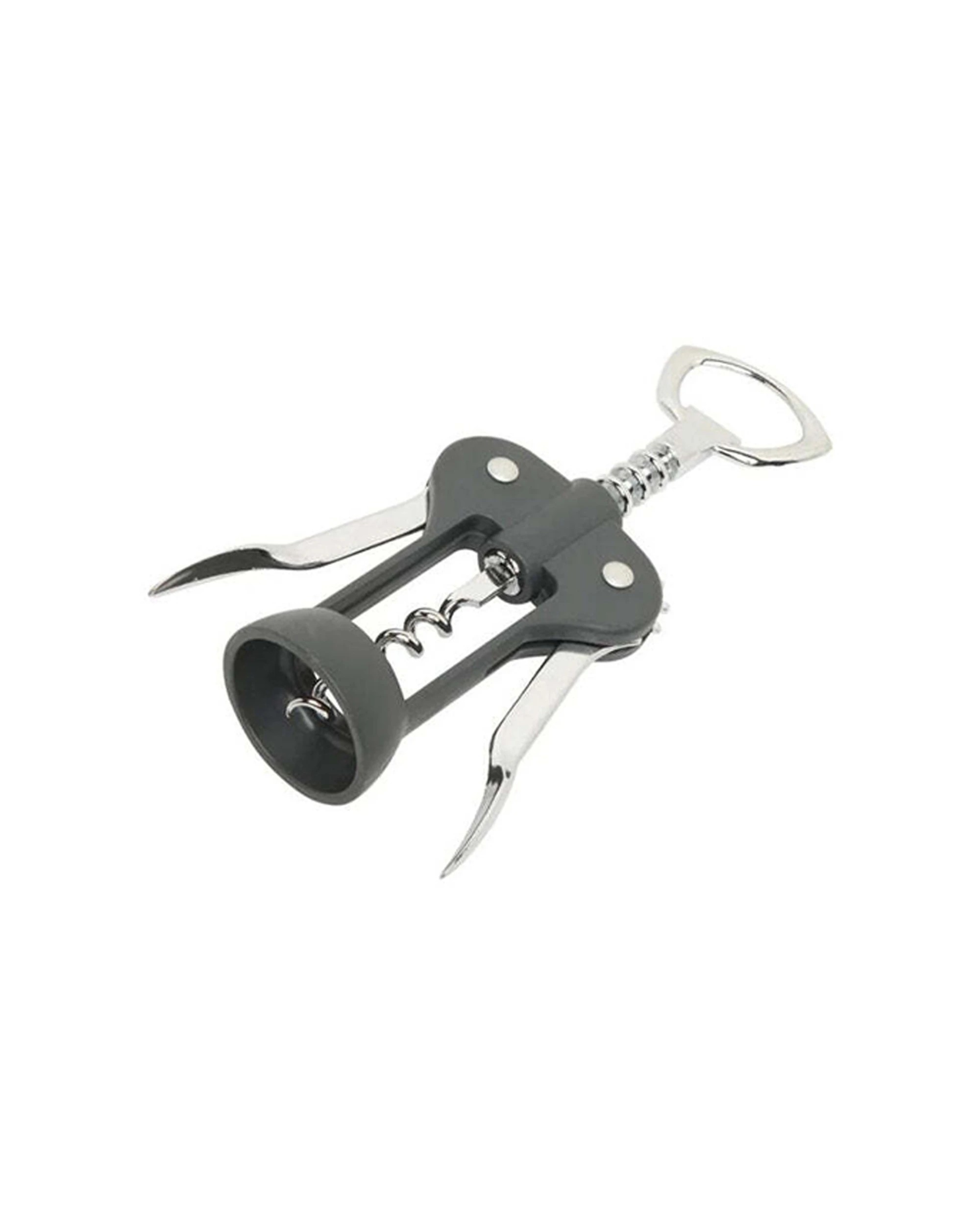 1 Wiltshire Ergonomic Lever Handled Winged Corkscrew With Bottle Opener - Black, 1 of 2