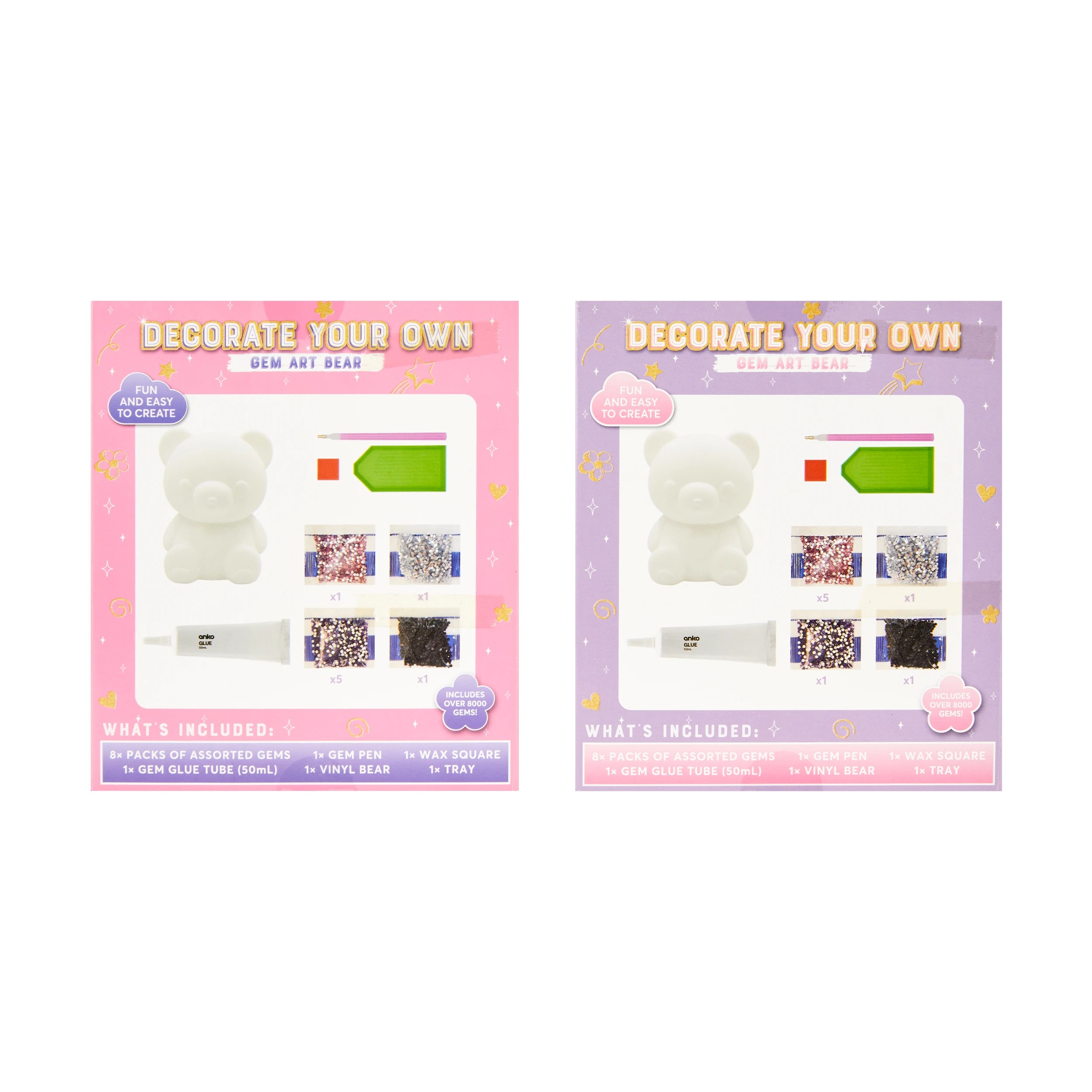 3 Decorate Your Own Gem Art Bear Set - Assorted, 3 of 3