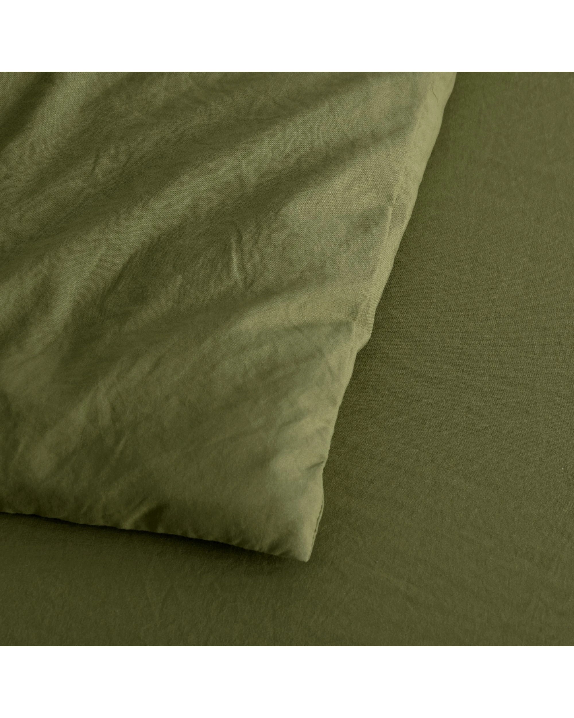 3 Dreamaker Superfine Washed Microfibre Quilt Cover Set - Queen Bed - Olive, 3 of 7