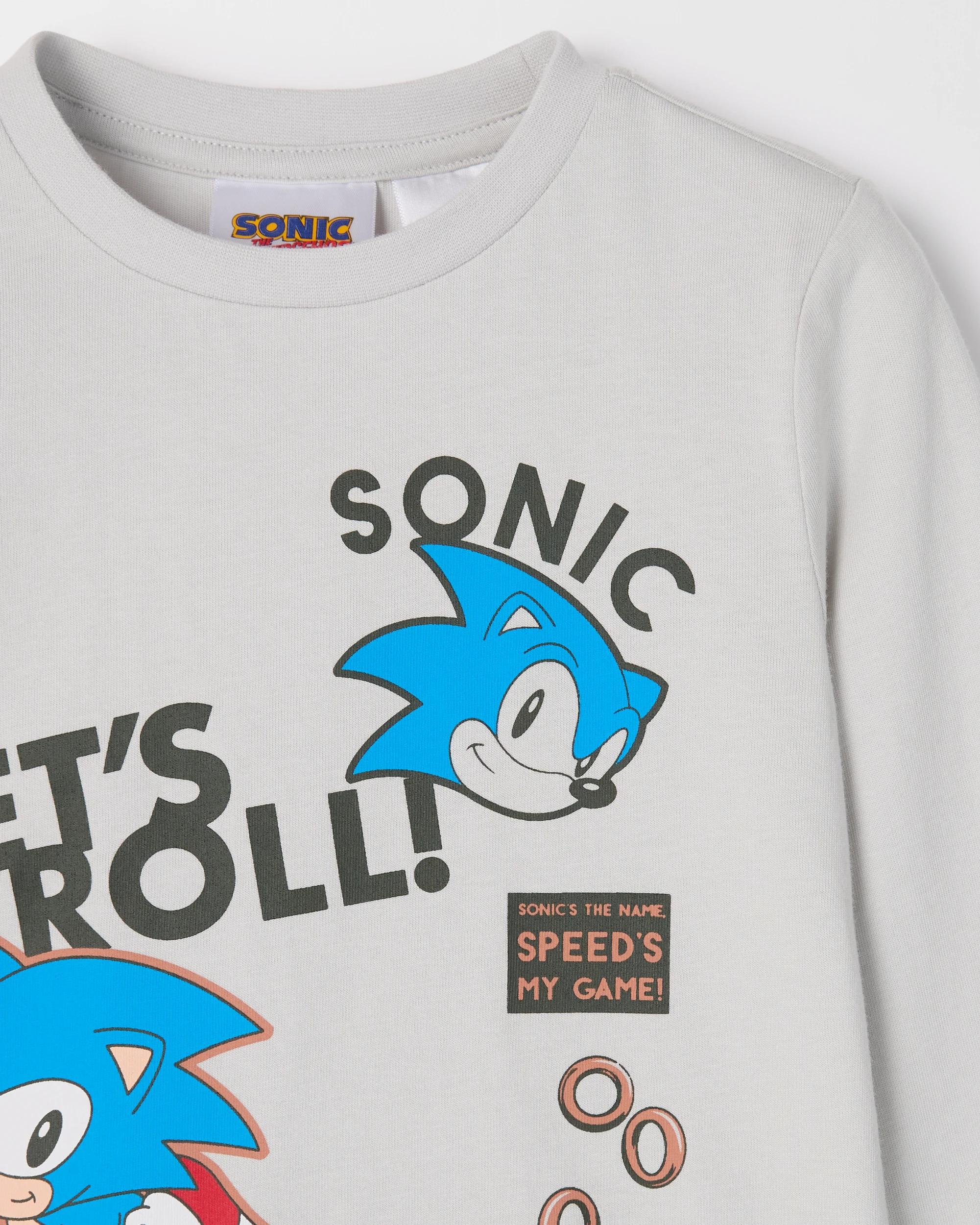 2 Sonic The Hedgehog Australian Cotton Younger Boys Knit Pyjama Set SONIC, 2 of 3