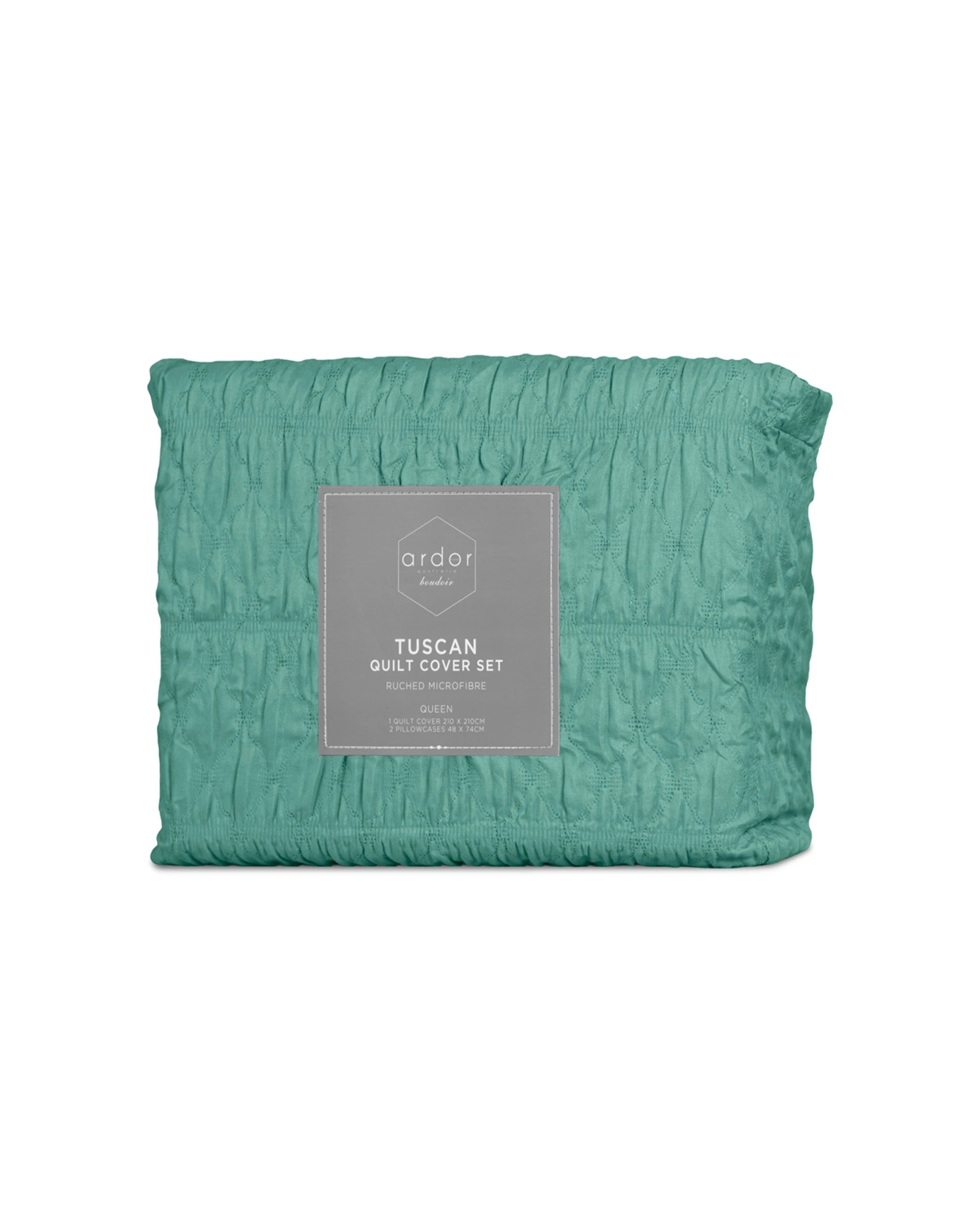 3 Ardor Boudoir Queen Tuscan Ruched Fabric Polyester Quilt Cover Set - Blue, 3 of 3