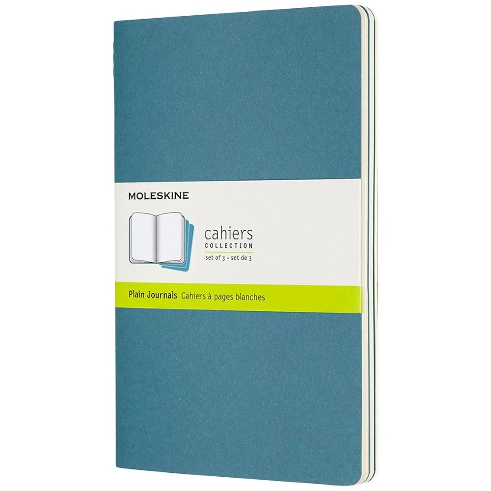 2 Moleskine Cahier Plain Notebook Blue 3 Pack, 2 of 5