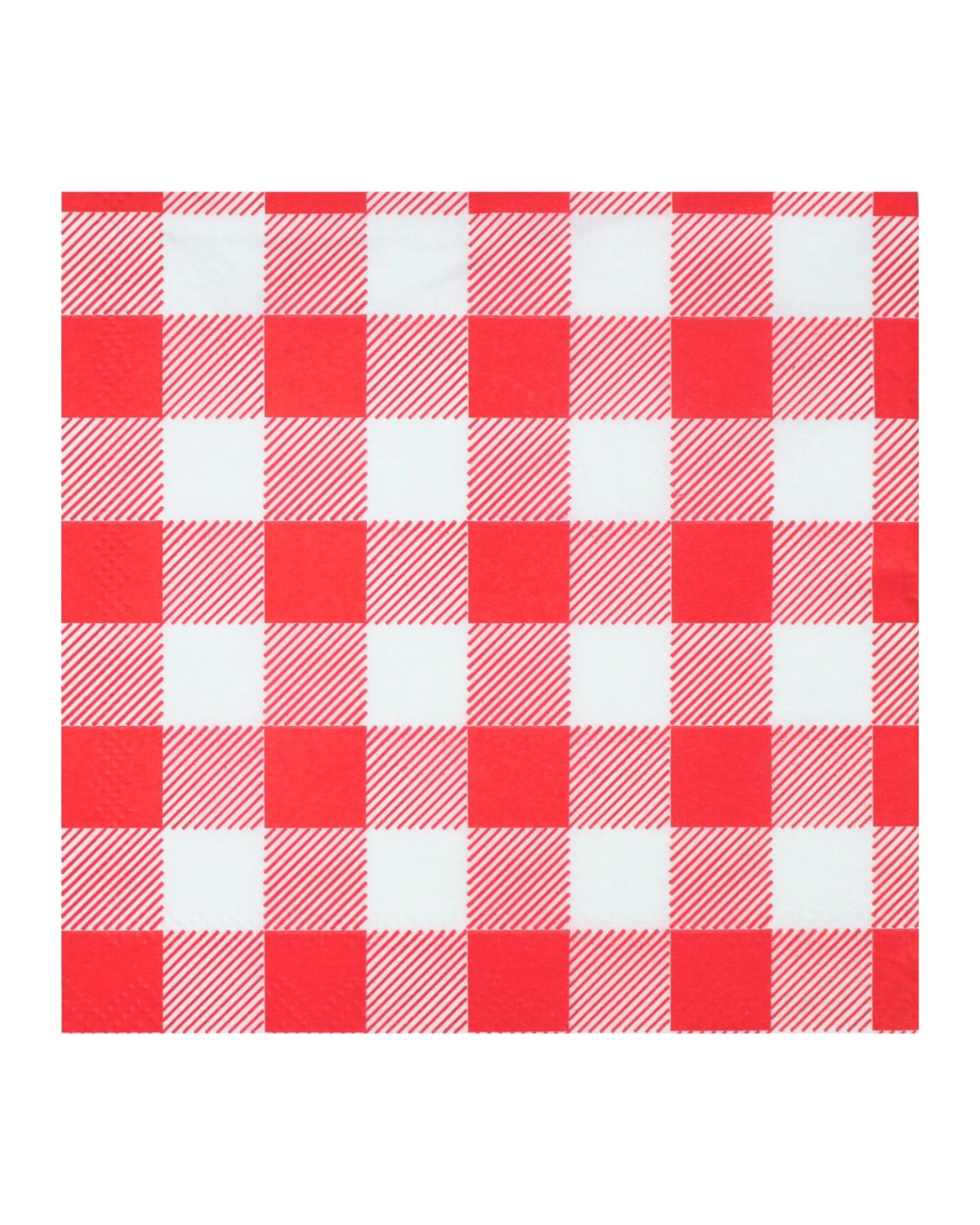 1 Party Maker Bright Gingham Small Napkins Serviettes Pack of 25 - Red, 1 of 3