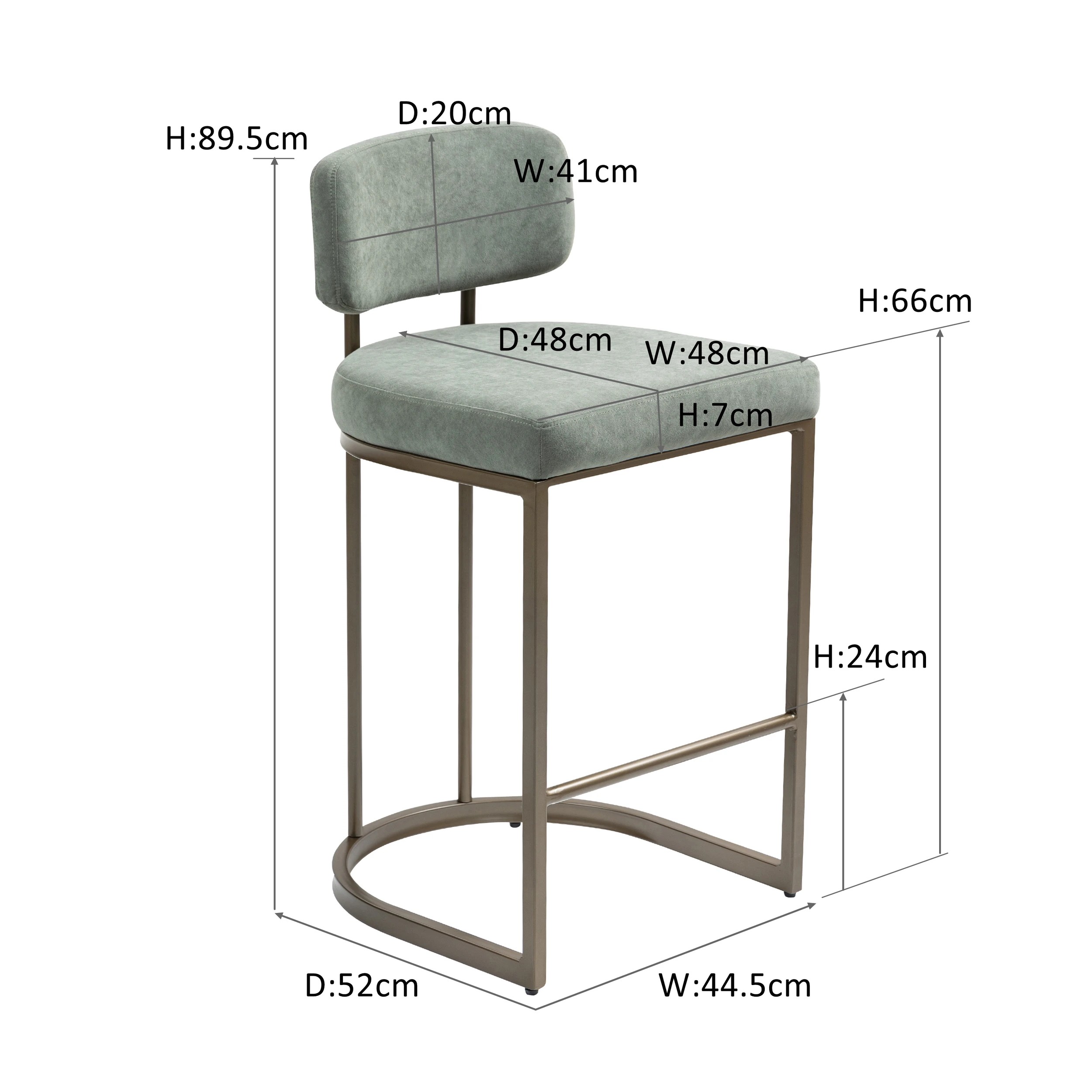 10 IHOMDEC Velvet Bar Stools with Metal Frame Set of 2 - Green - Green, 10 of 10