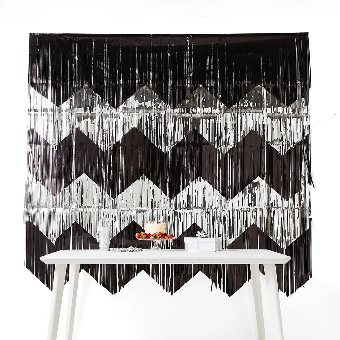 1 Silver Look and Black Foil Backdrop, 1 of 4