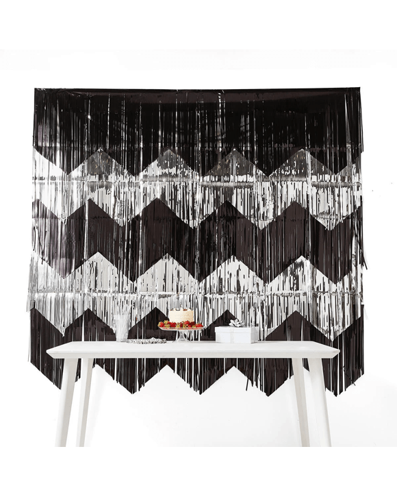 Silver Look and Black Foil Backdrop