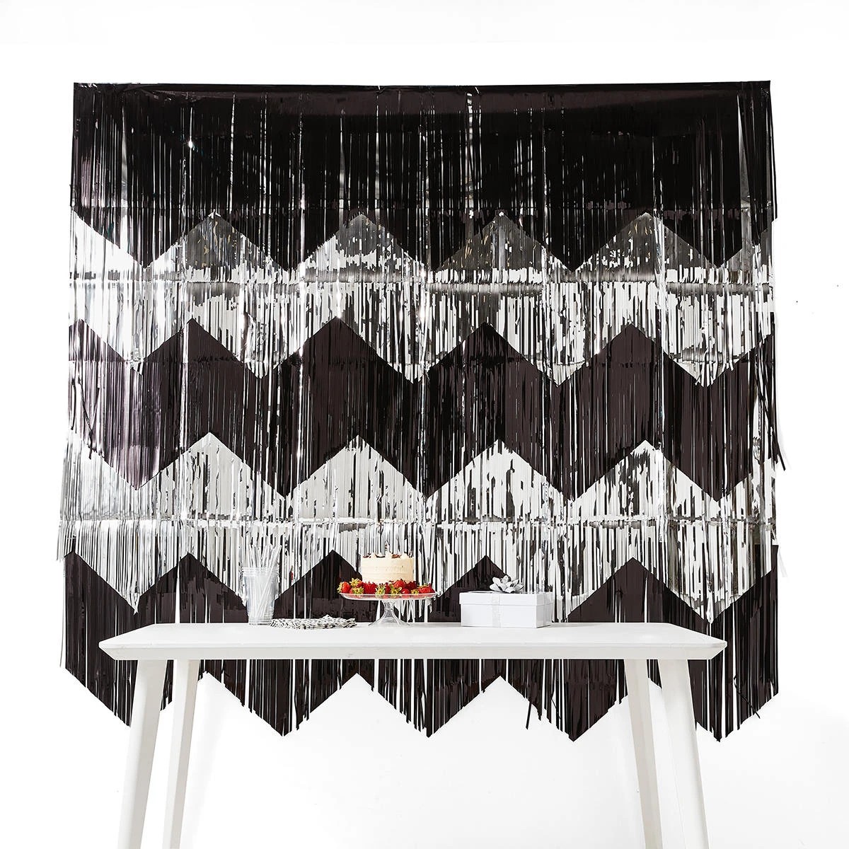 1 Silver Look and Black Foil Backdrop, 1 of 4