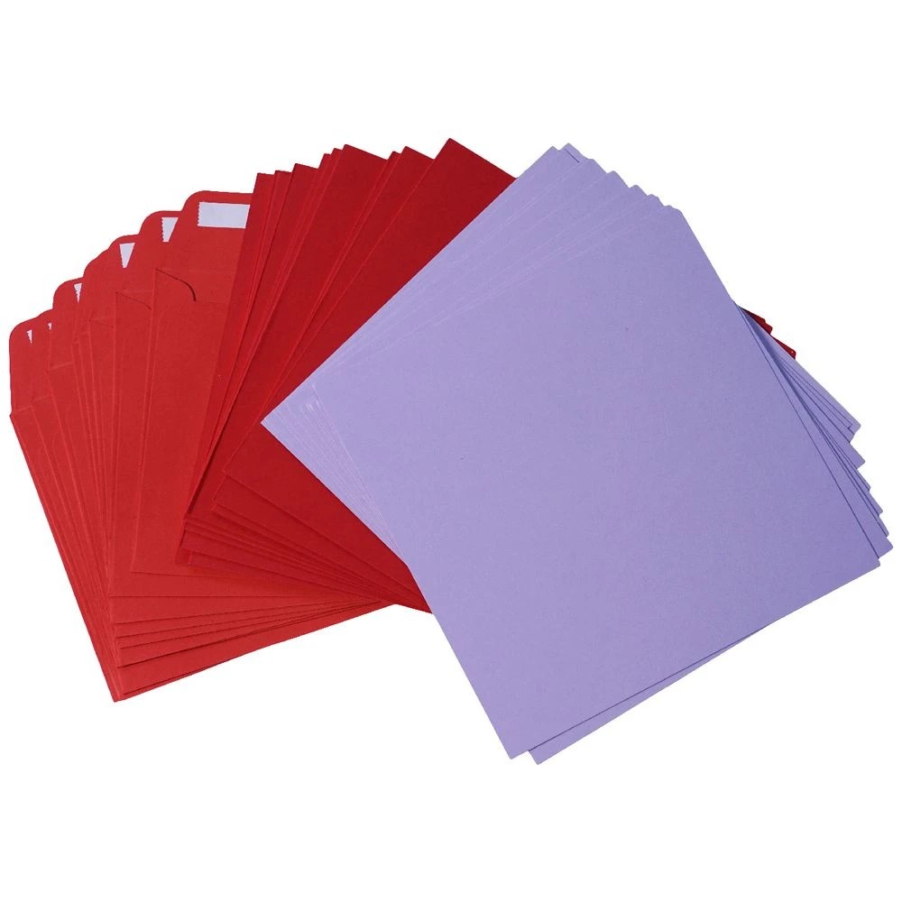 2 Qcut C6 Folding Cards Set Poinsettia Red/Lilac Purple, 2 of 3
