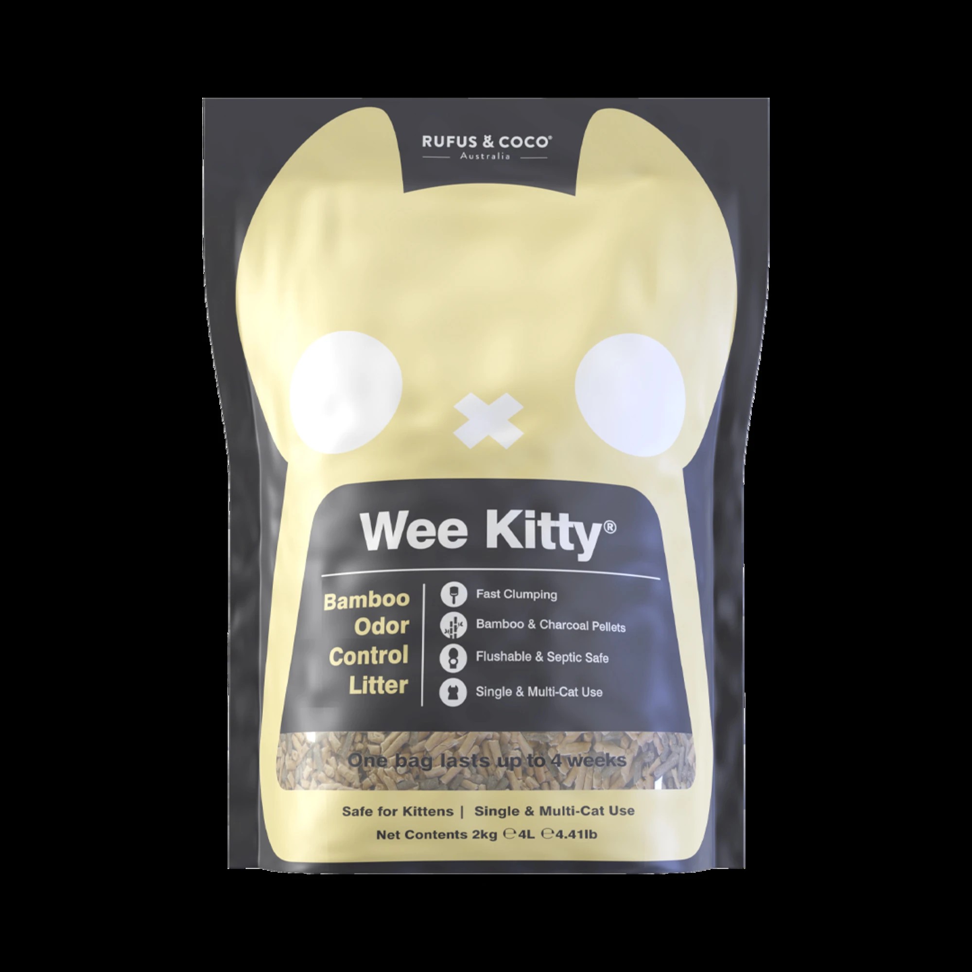 1 Rufus & Coco Wee Kitty Clumping Bamboo Cat Litter 2kg, 1 of 1