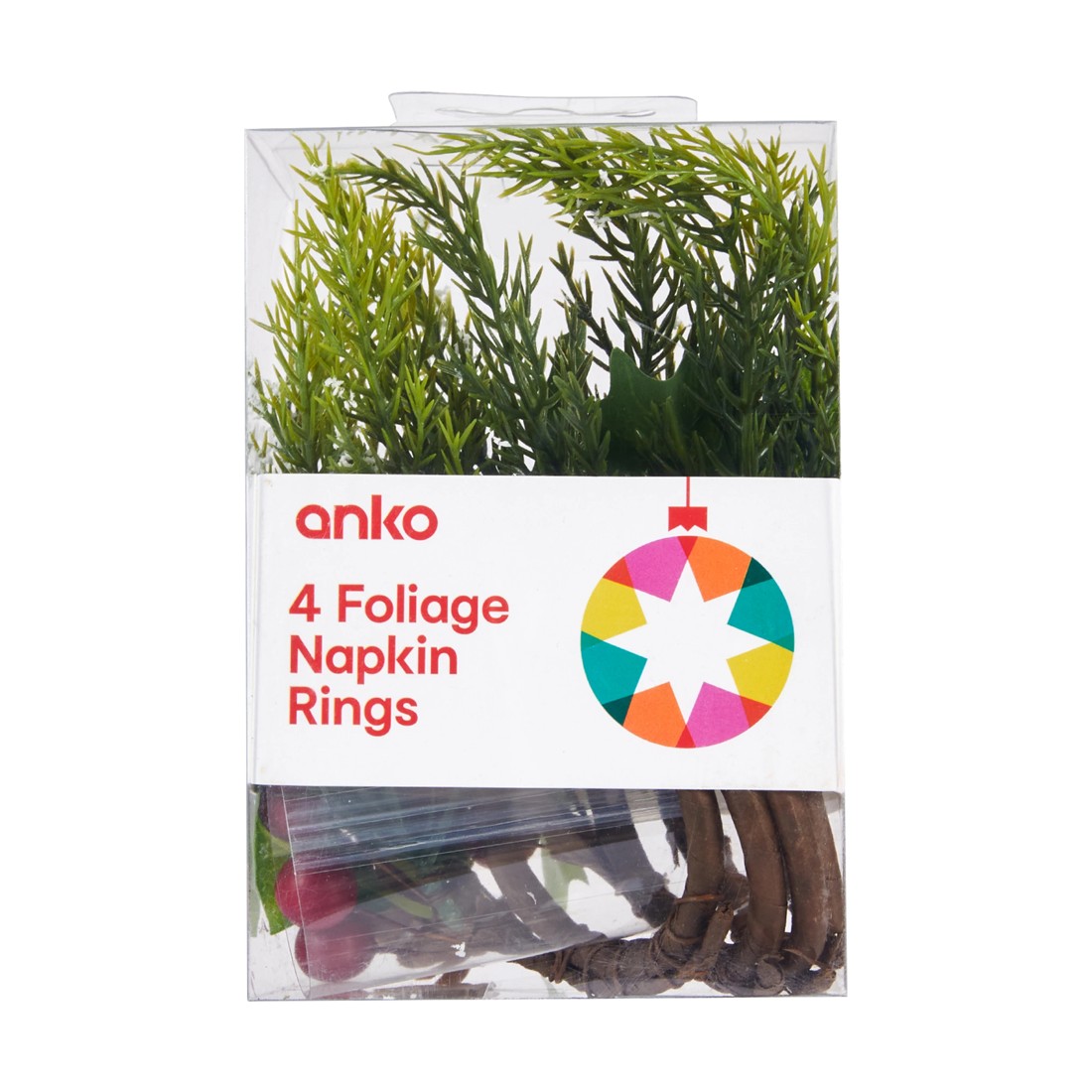 4 4 Pack Green Foliage Napkin Rings, 4 of 4