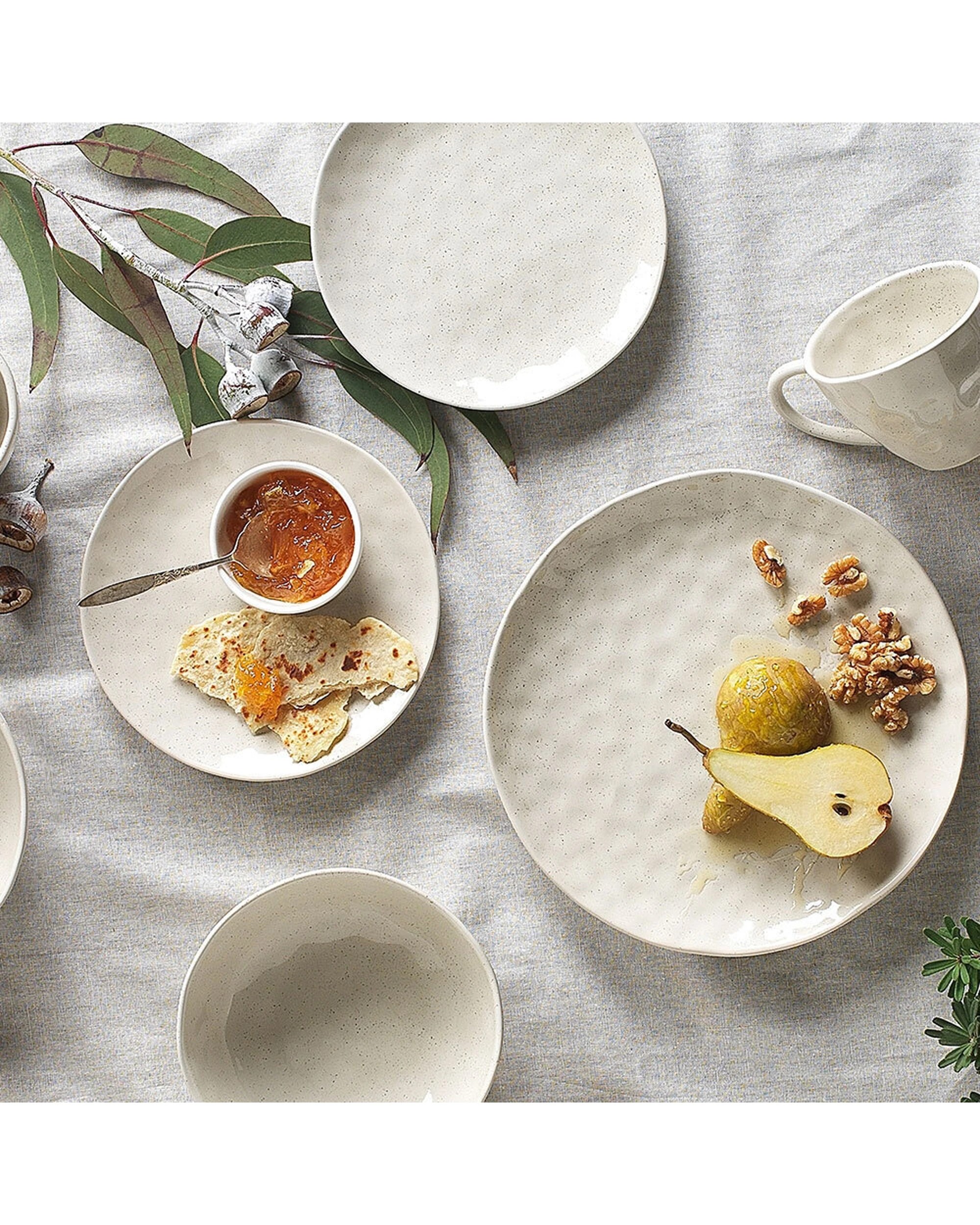 2 Ecology 12pc Speckle Oatmeal Dinner Set Stoneware Organic Shape Gloss Fleck - Beige, 2 of 2