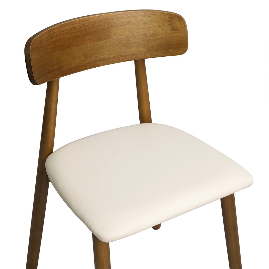 5 Levede 6pcs Dining Chairs Solid Wood in Walnut Colour, 5 of 6