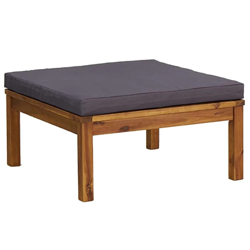 7 Vidaxl 6 Piece Garden Lounge Set With Cushion Solid Acacia Wood - Grey, 7 of 8