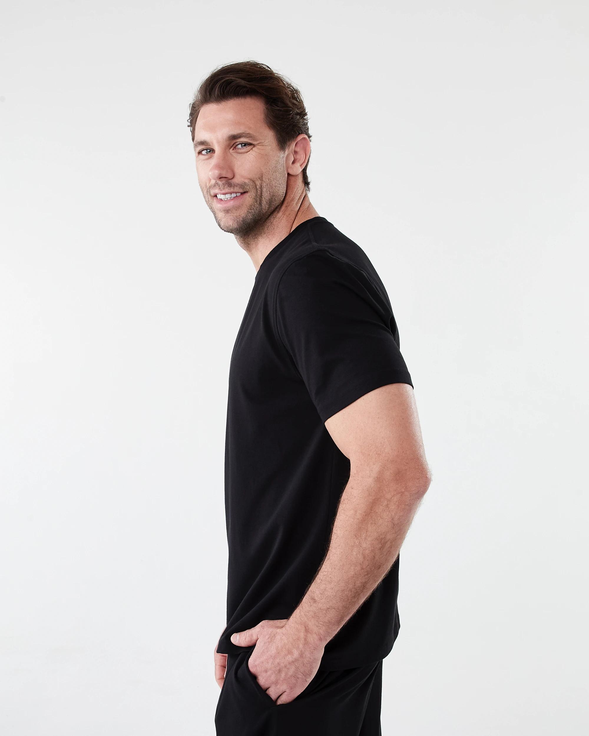 2 Cotton Elastane Sleep Top BLACK, 2 of 6