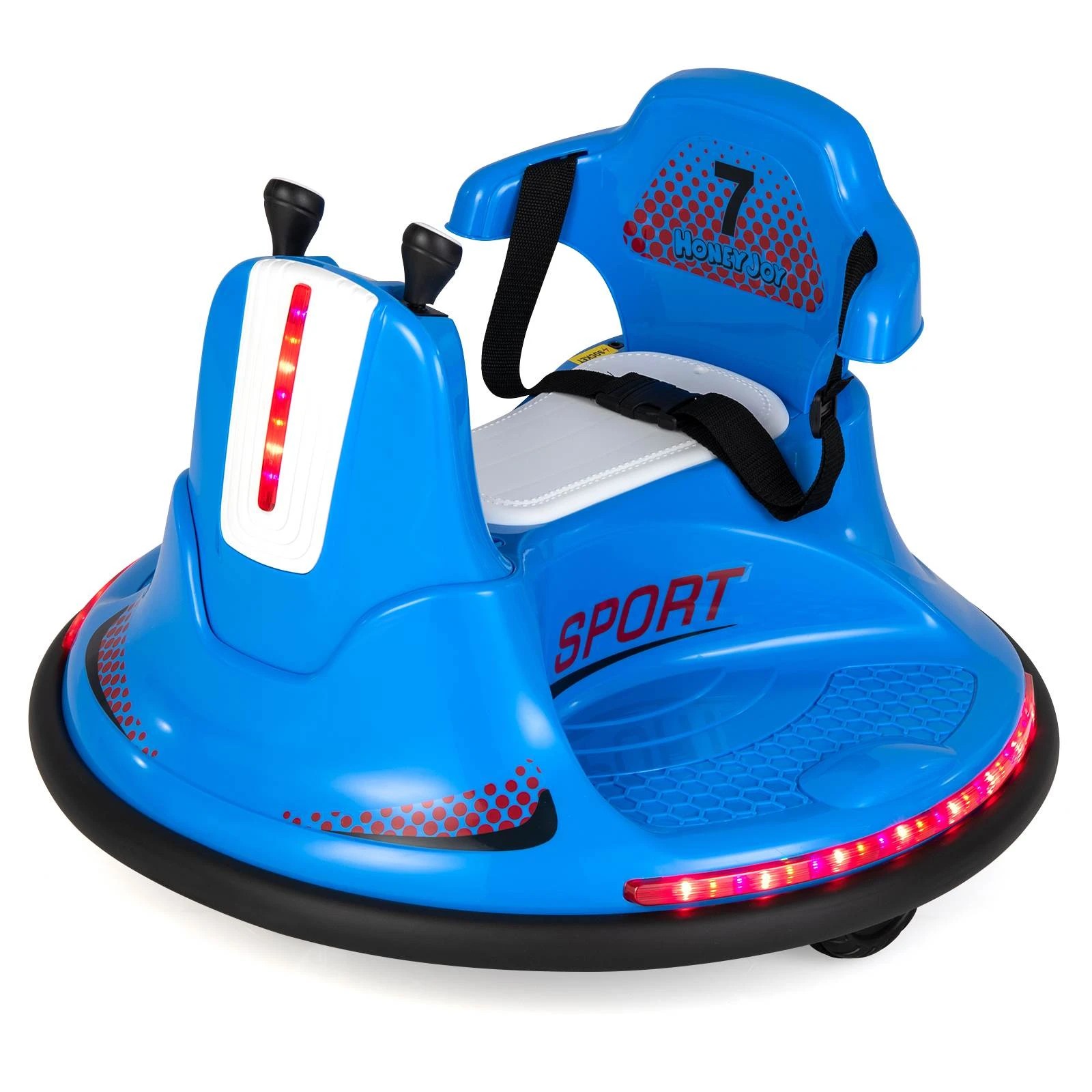 1 Costway 360° Spin Kids Bumper Car Electric Ride On Toy Vehicle - Blue, 1 of 6