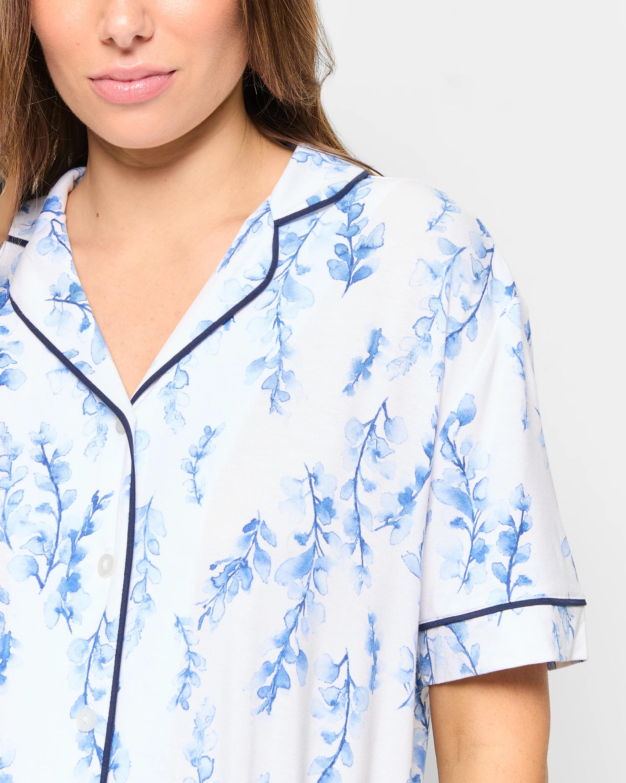 5 Target Womens Soft Comfort Bamboo Full Length Pyjama Set WHITE FLORAL, 5 of 5