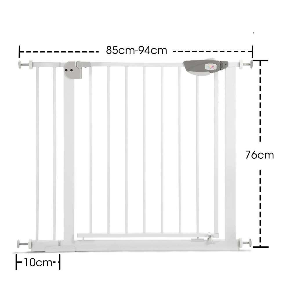 2 Playpals Adjustable Metal Baby Gate Easy Install No Drill Kid Safety Medium - White, 2 of 3