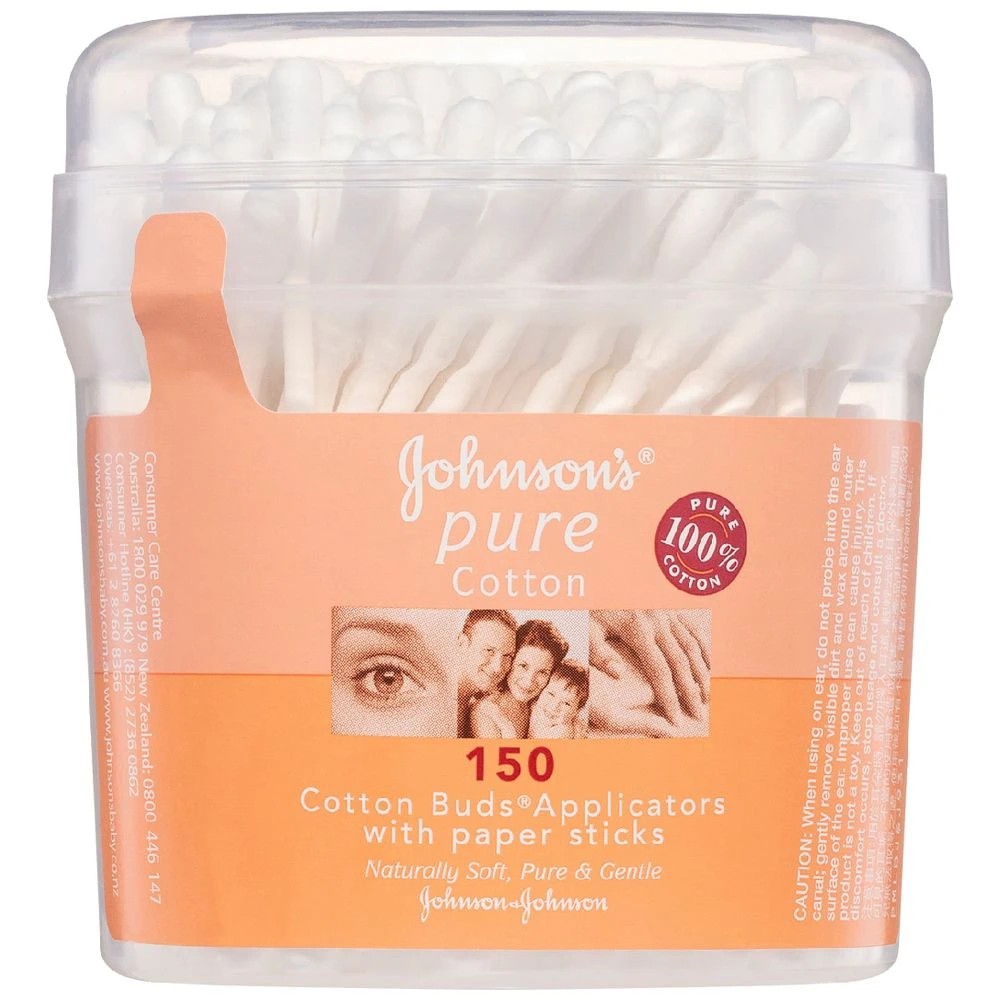1 Johnson's Pure Cotton Buds 150 Pack, 1 of 2
