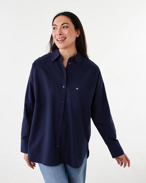 navy blue dress shirt women's The Icon Shirt Dark Navy / XS main image 1