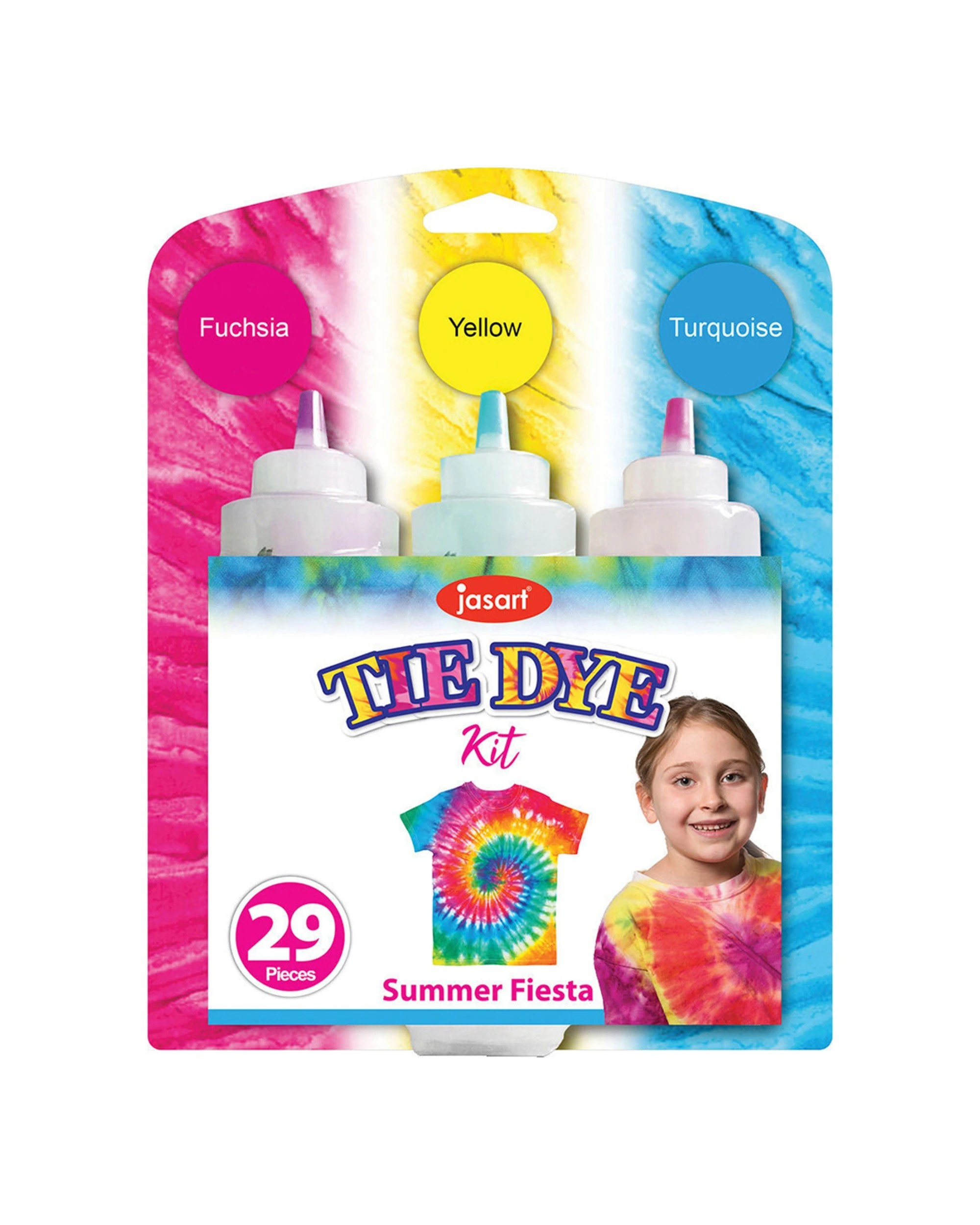 2 Jasart 3x 29pc Art Craft Tie Dye Kit 3 Colour Set Summer Fiesta - Multi, 2 of 2