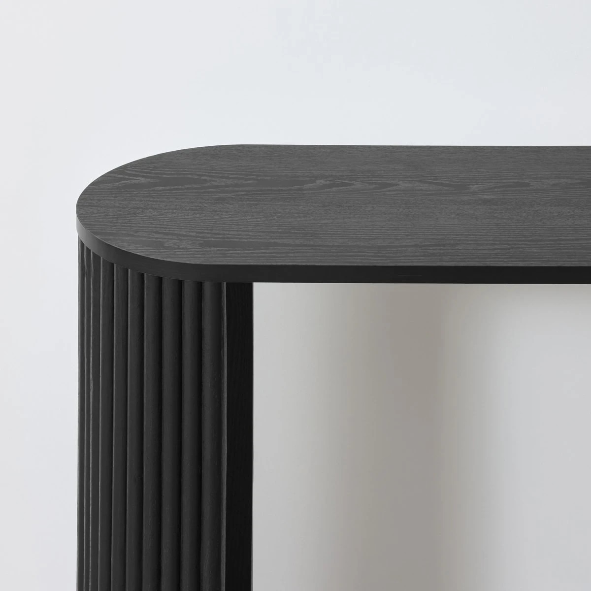 8 Ribbed Console Table - Black, 8 of 9