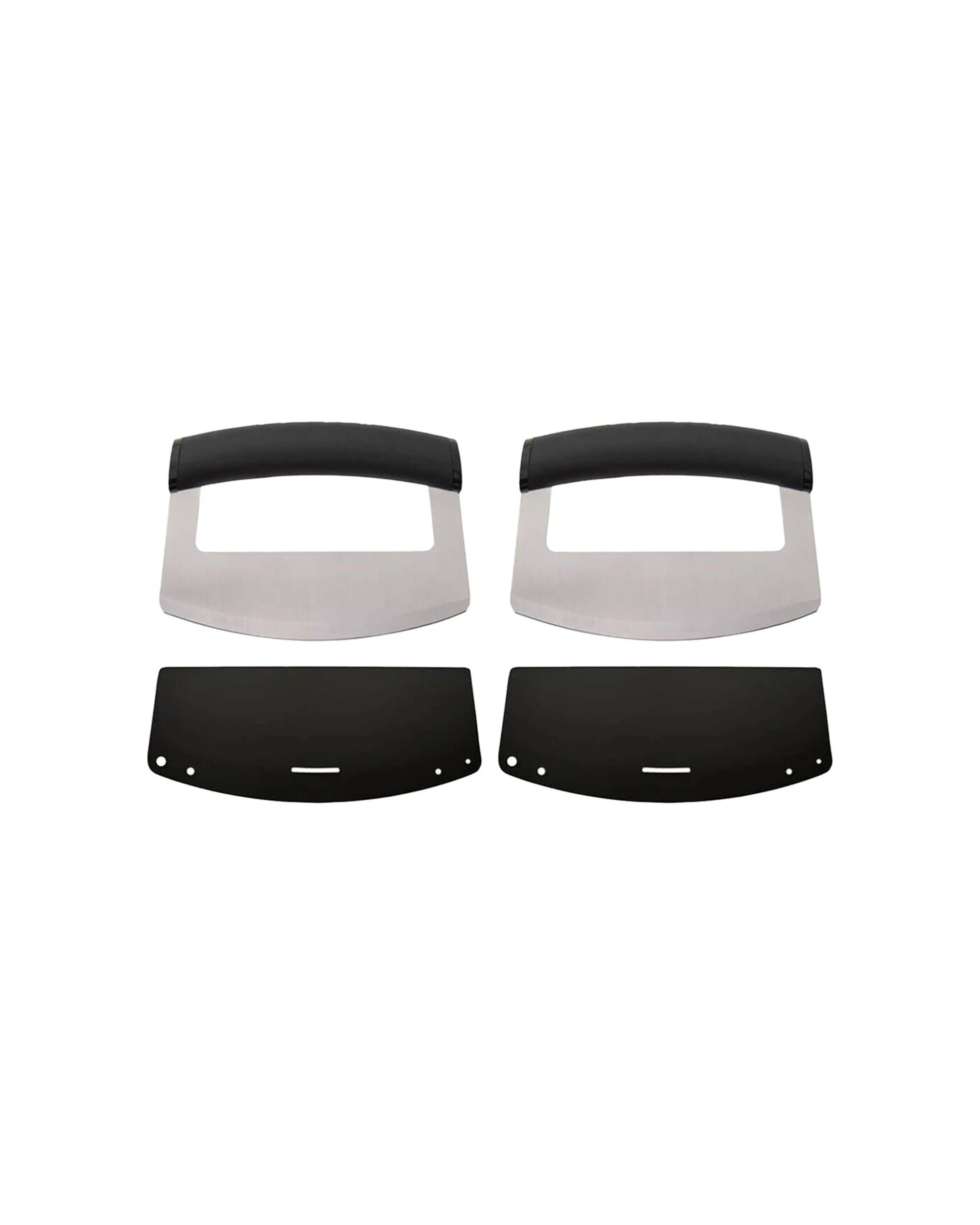 1 KitchenAid 2pk Wide Handle Mezzaluna Food Chopper Slicer Razor Sharp Blade - Black, 1 of 6