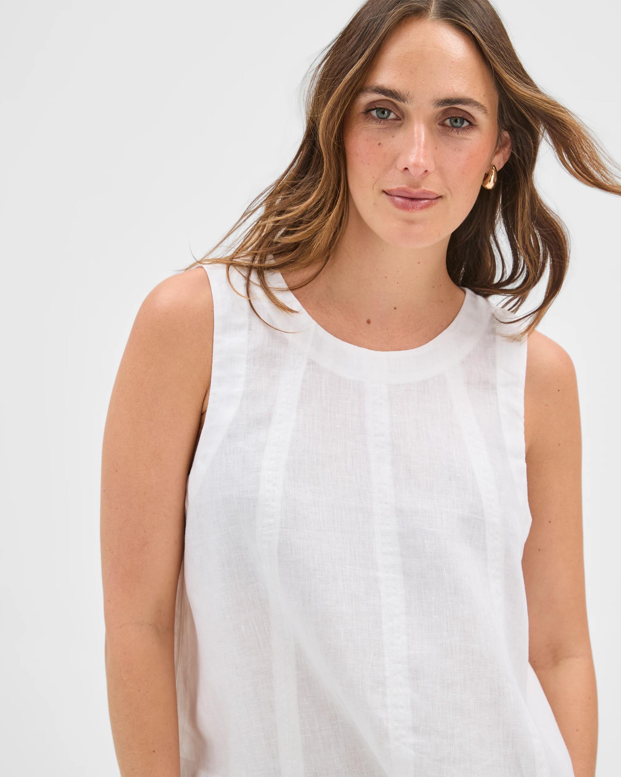 3 Target Woman European Linen Swing Tank Top WHITE, 3 of 6