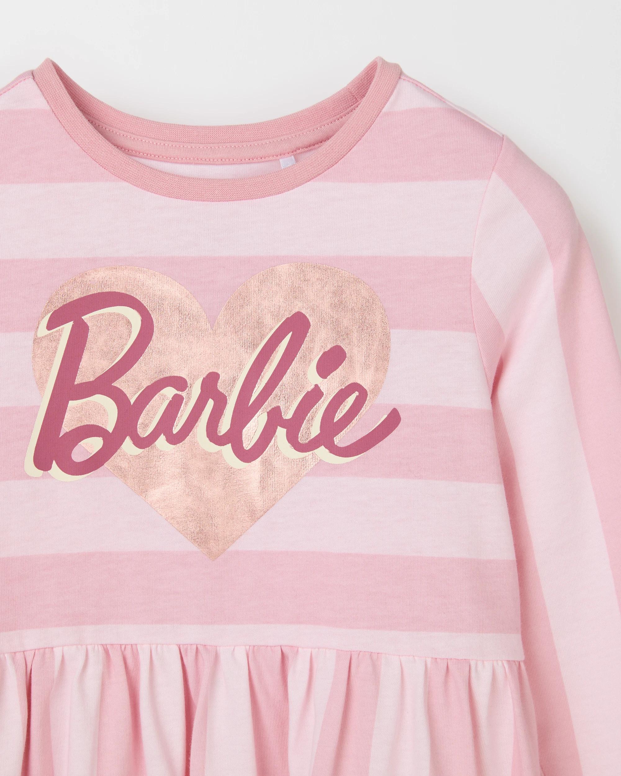 6 Barbie Australian Cotton Jersey Dress PINK STRIPE, 6 of 6