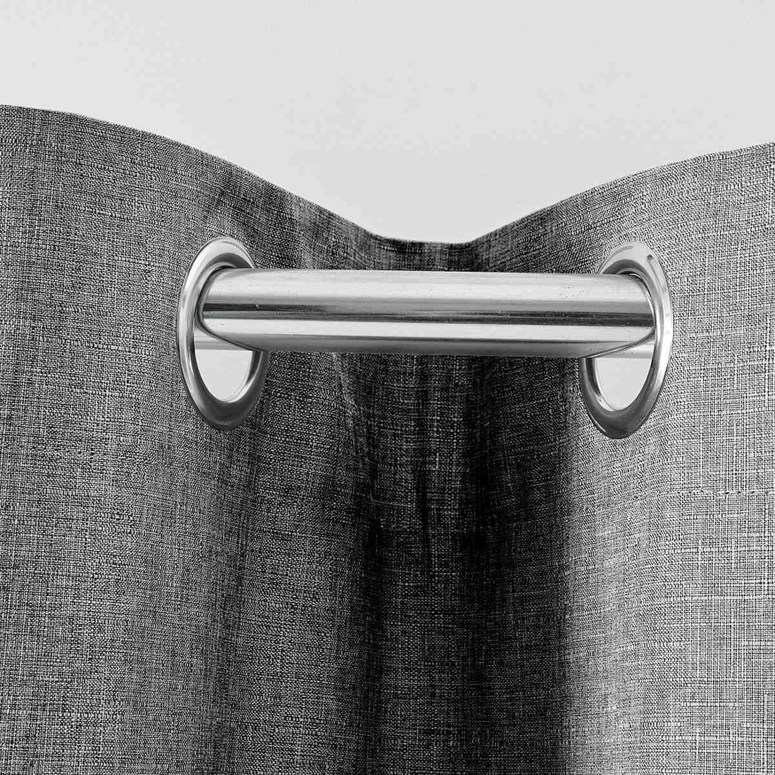 3 Monaco Double Width Eyelet Block Out Curtain - Pepper - 240cm x 213cm, 3 of 8