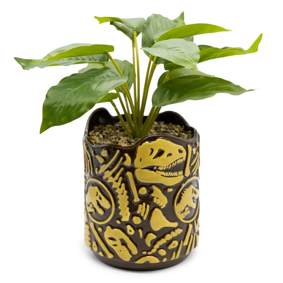 2 Jurassic Park - Fossils Planter Pot with Plant - Brown, 2 of 4