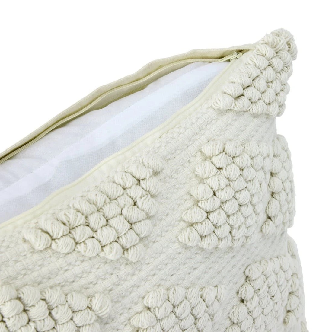 4 43cm Bobble Cushion - Natural, 4 of 4