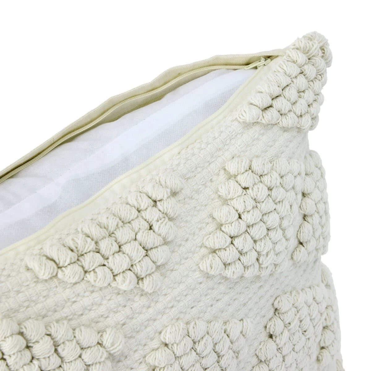 4 43cm Bobble Cushion - Natural, 4 of 4