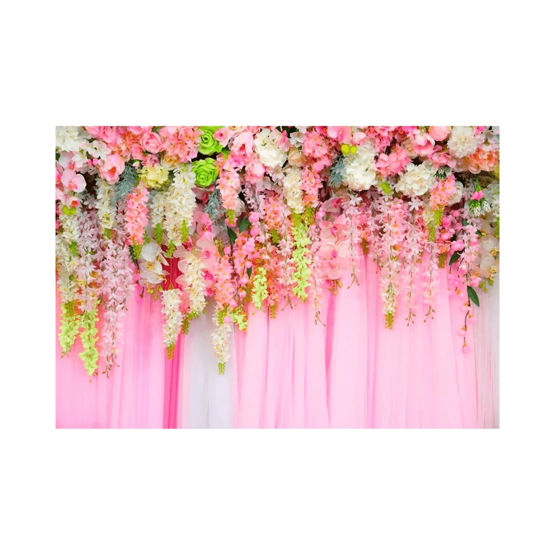 1 Alibaba Pink Floral Curtain Large Printed Fabric Backdrop, 1 of 5