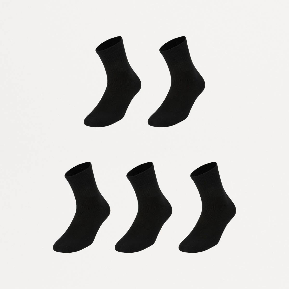 1 5 Pack Quarter Crew Sport Socks BLACK, 1 of 3