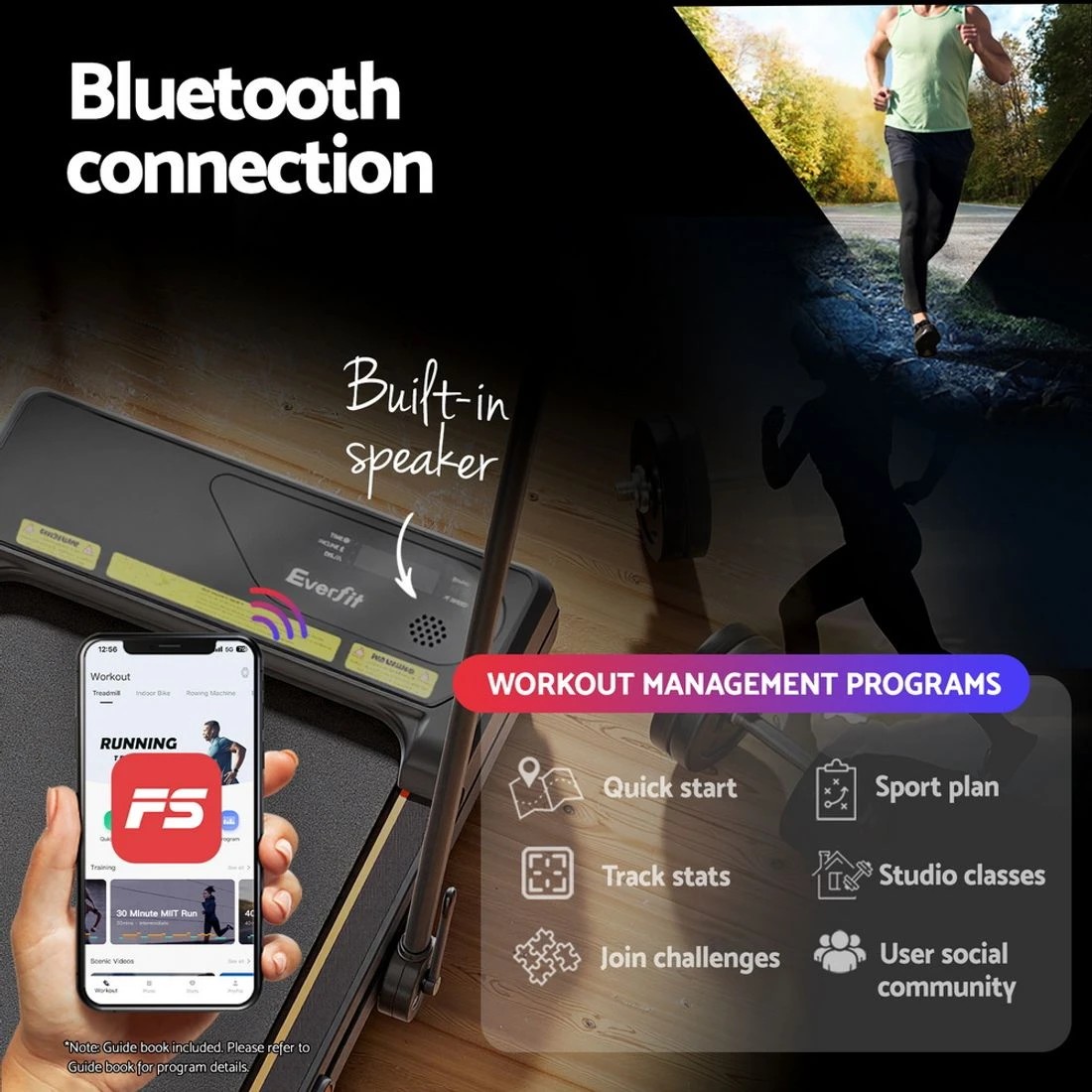 6 Everfit Treadmill Electric Walking Pad Auto Incline Foldable for Home Gym - Black, 6 of 7