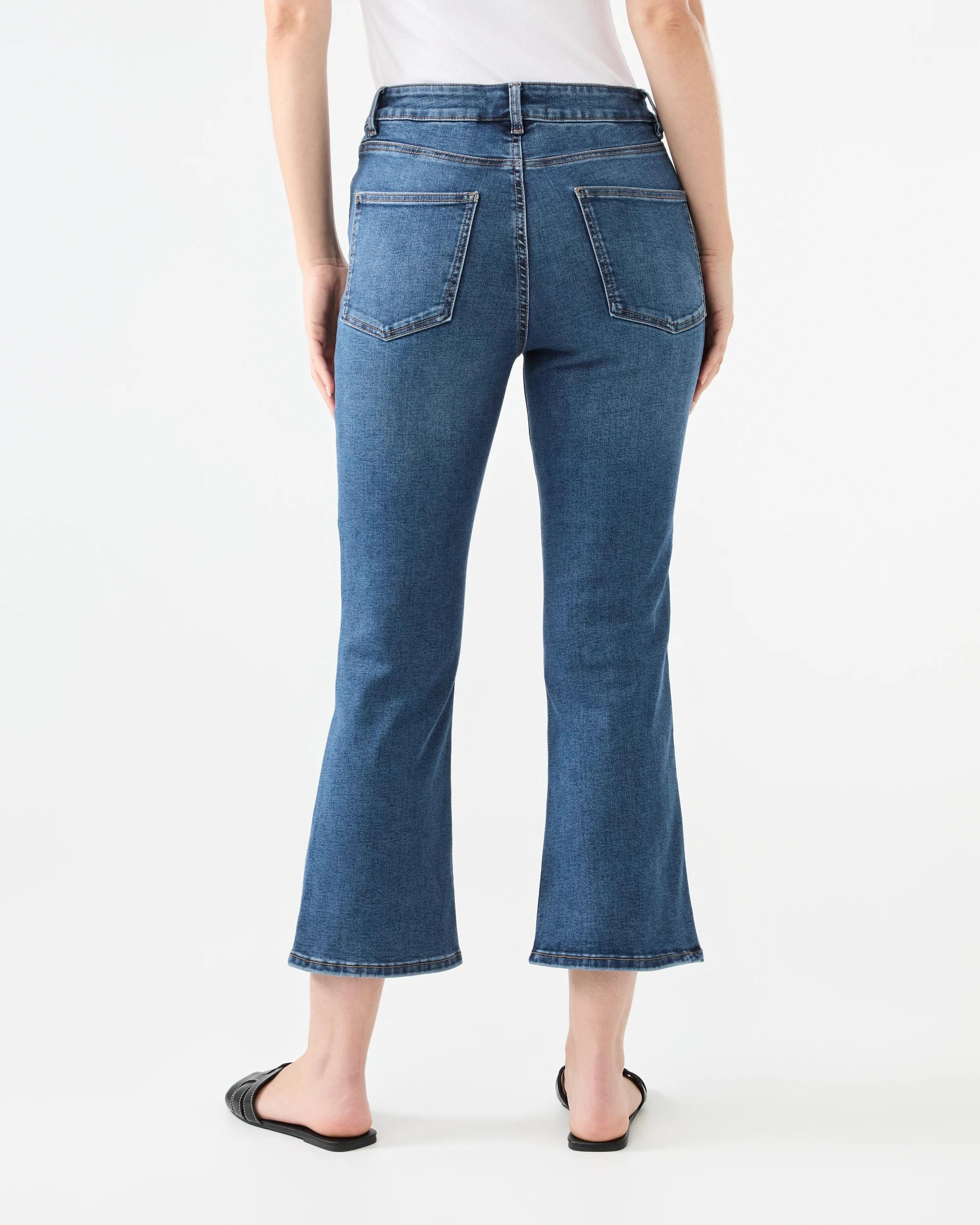 3 Cropped Kick Flare Jeans Mid Denim, 3 of 7
